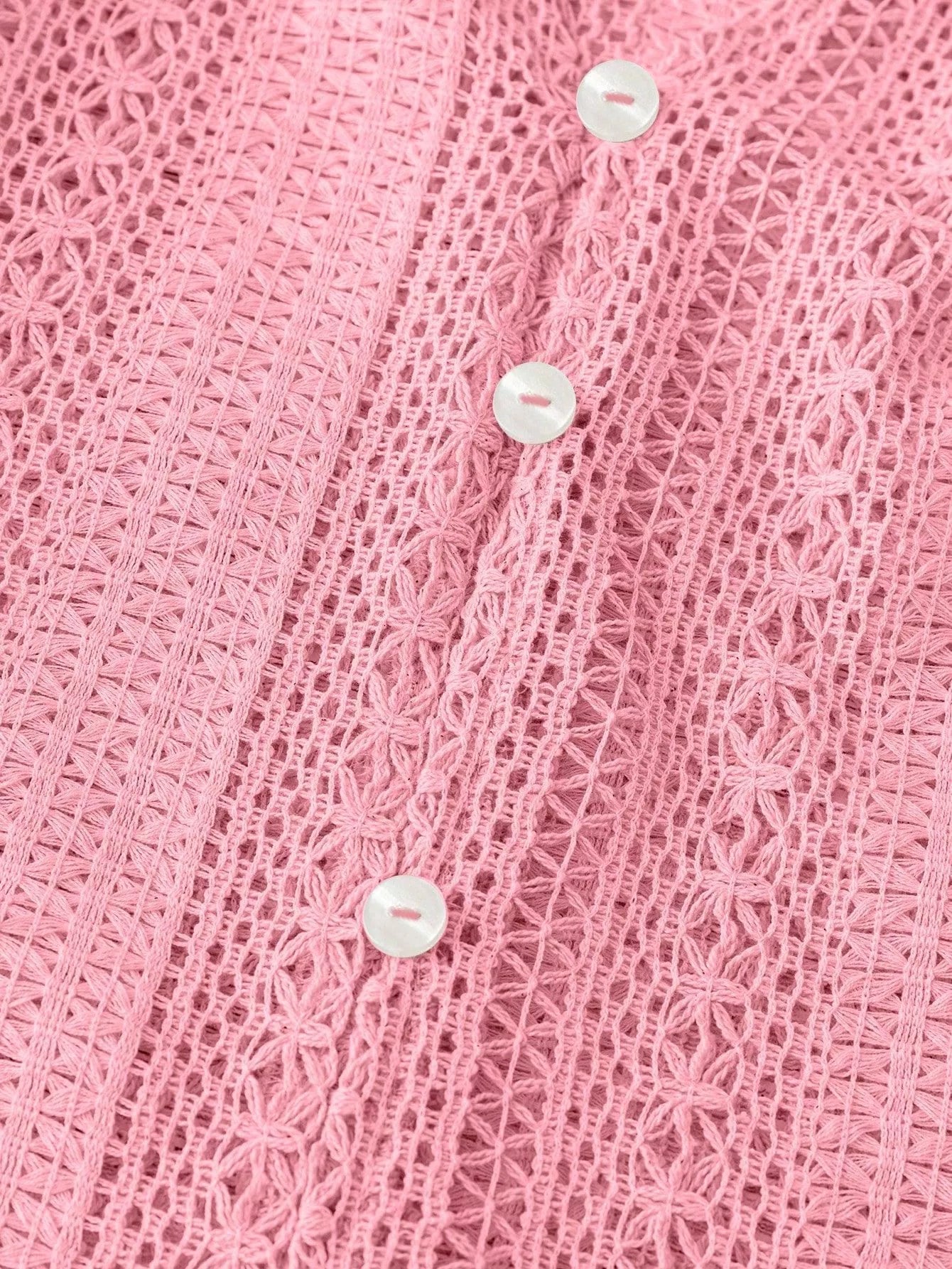 Lace Notched Long Sleeve Shirt - Flip Flop Dynasty