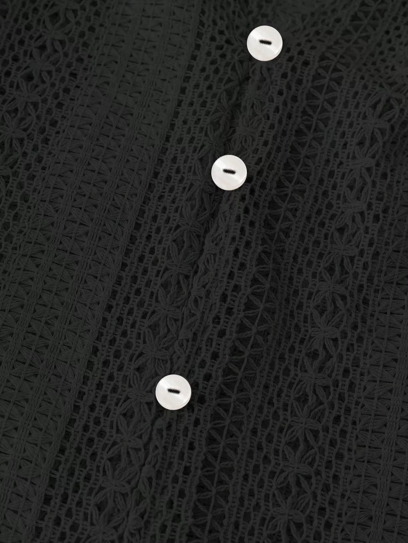 Lace Notched Long Sleeve Shirt - Flip Flop Dynasty