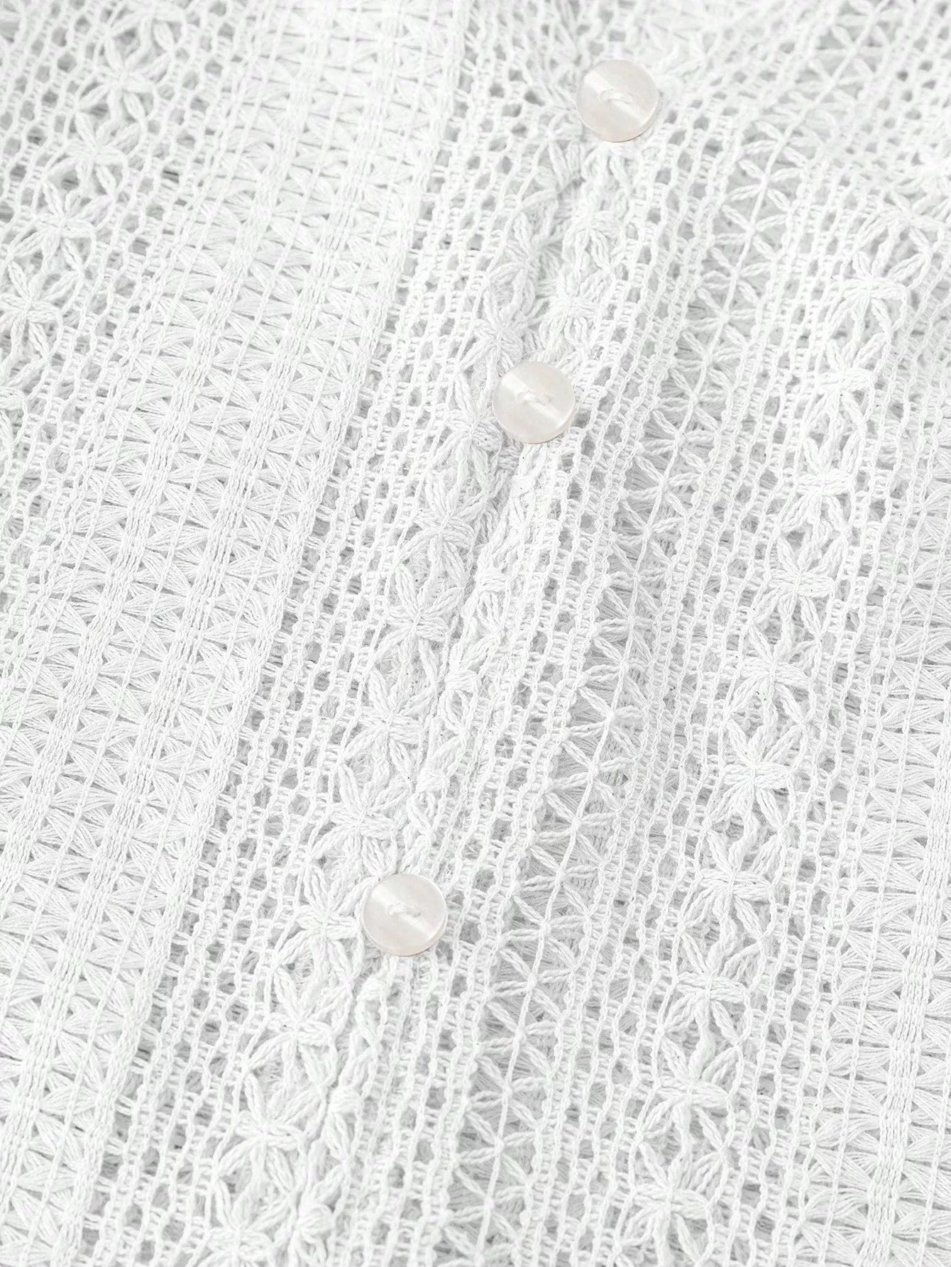 Lace Notched Long Sleeve Shirt - Flip Flop Dynasty