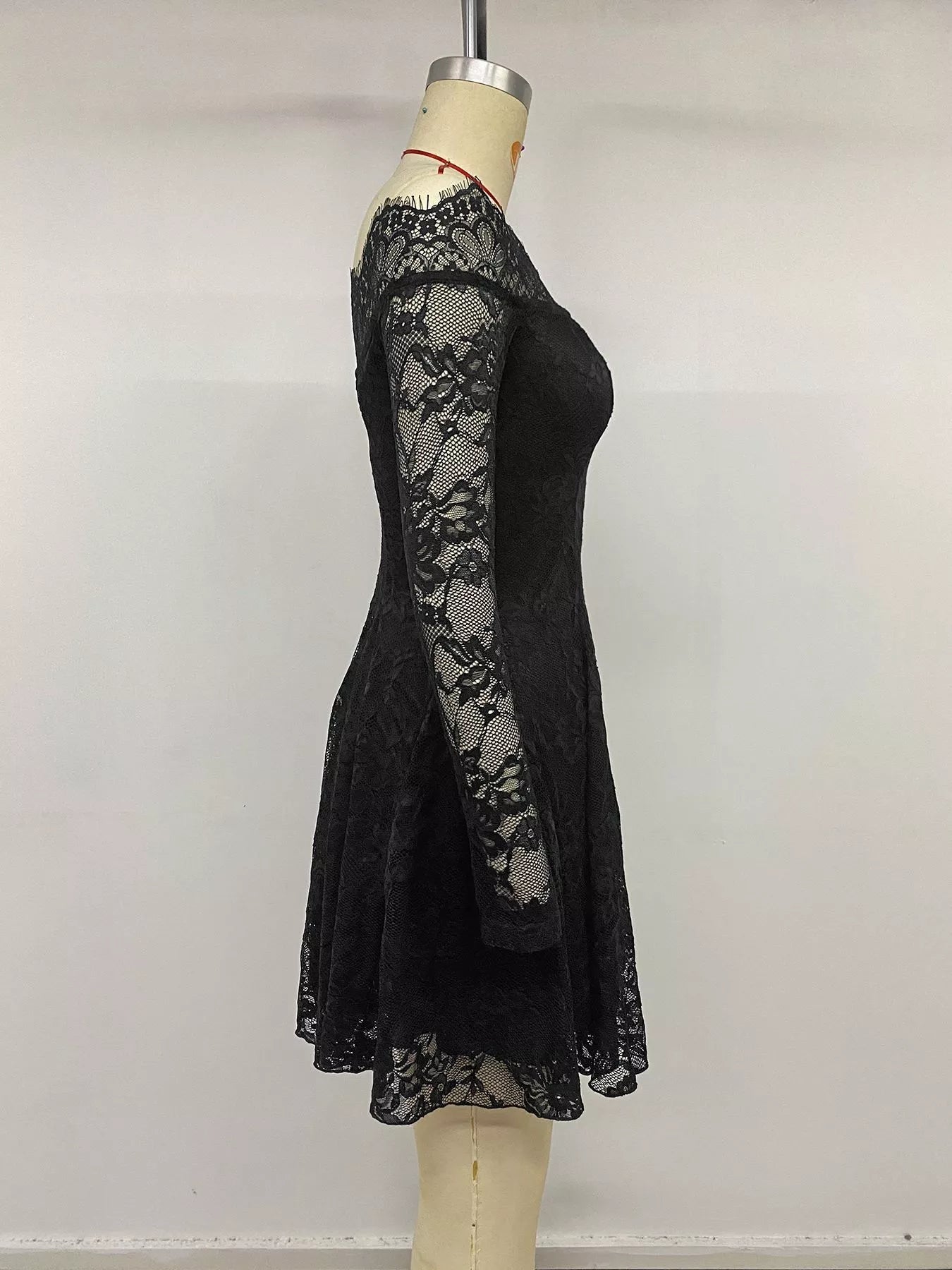 Lace Off Shoulder Mini Dress - Flip Flop Dynasty