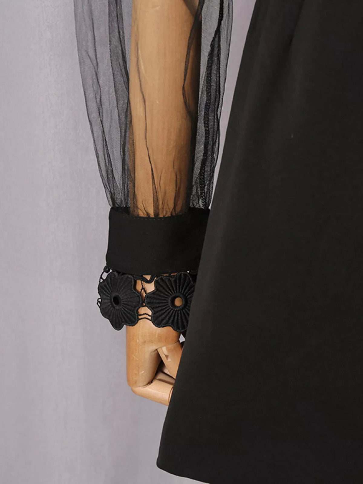 Lace Sheer Sleeve Mini Dress - Flip Flop Dynasty
