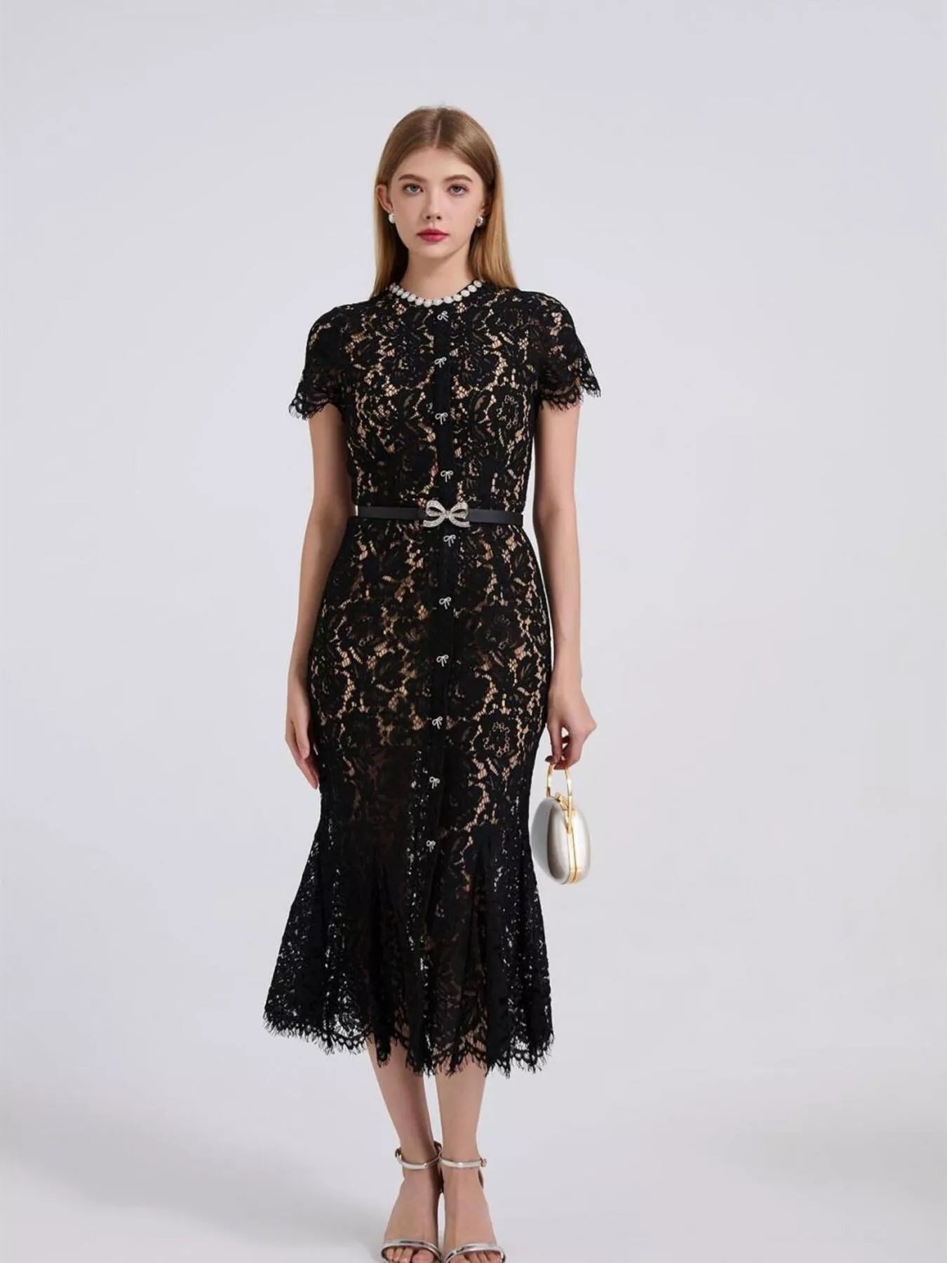 Lace Short Sleeve Mermaid Dress - Flip Flop Dynasty