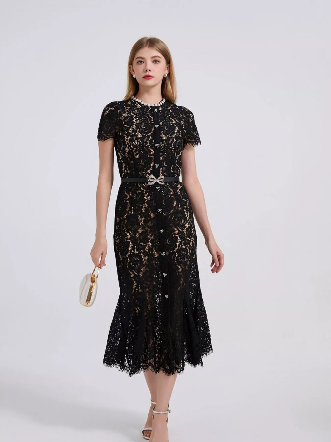 Lace Short Sleeve Mermaid Dress - Flip Flop Dynasty