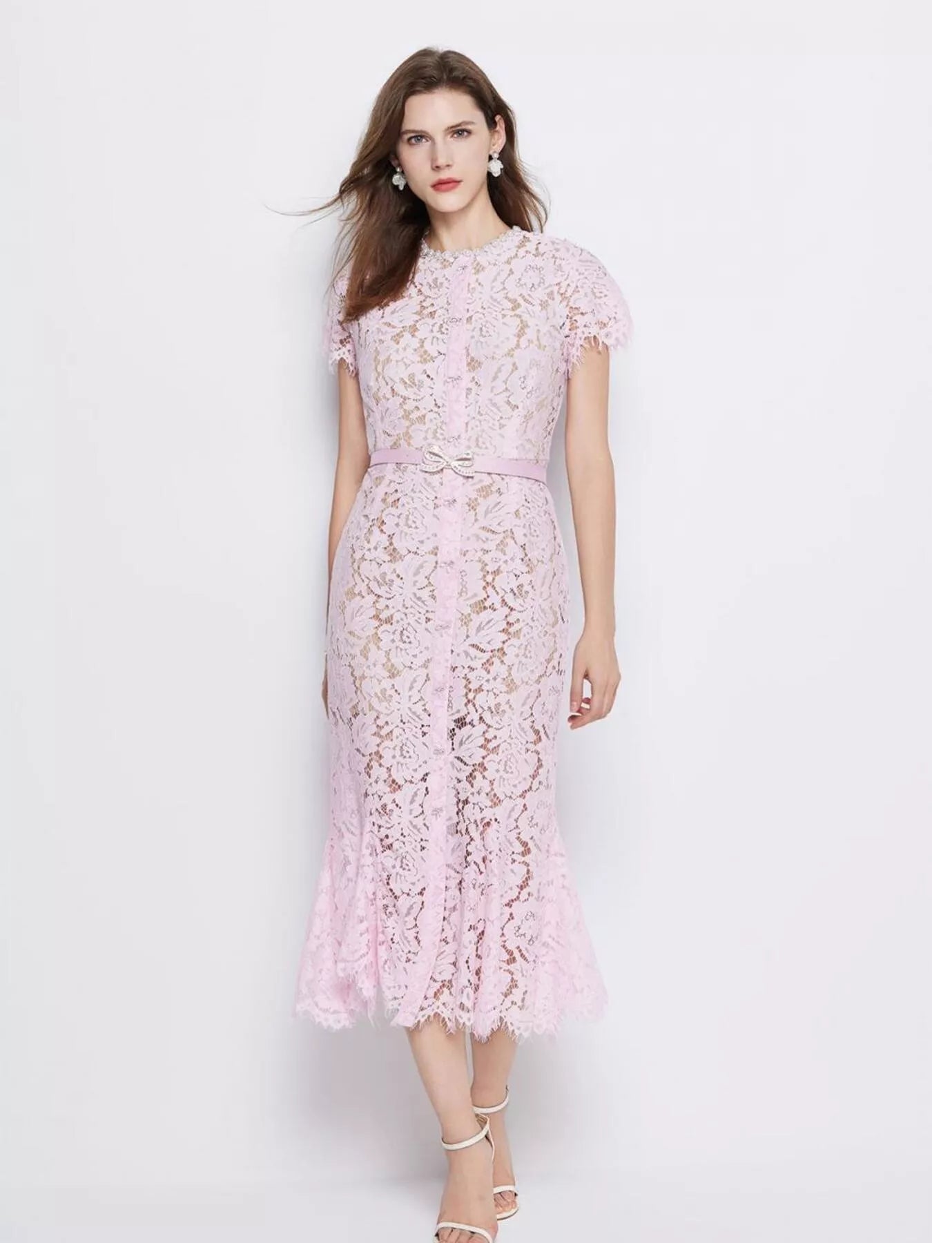 Lace Short Sleeve Mermaid Dress - Flip Flop Dynasty