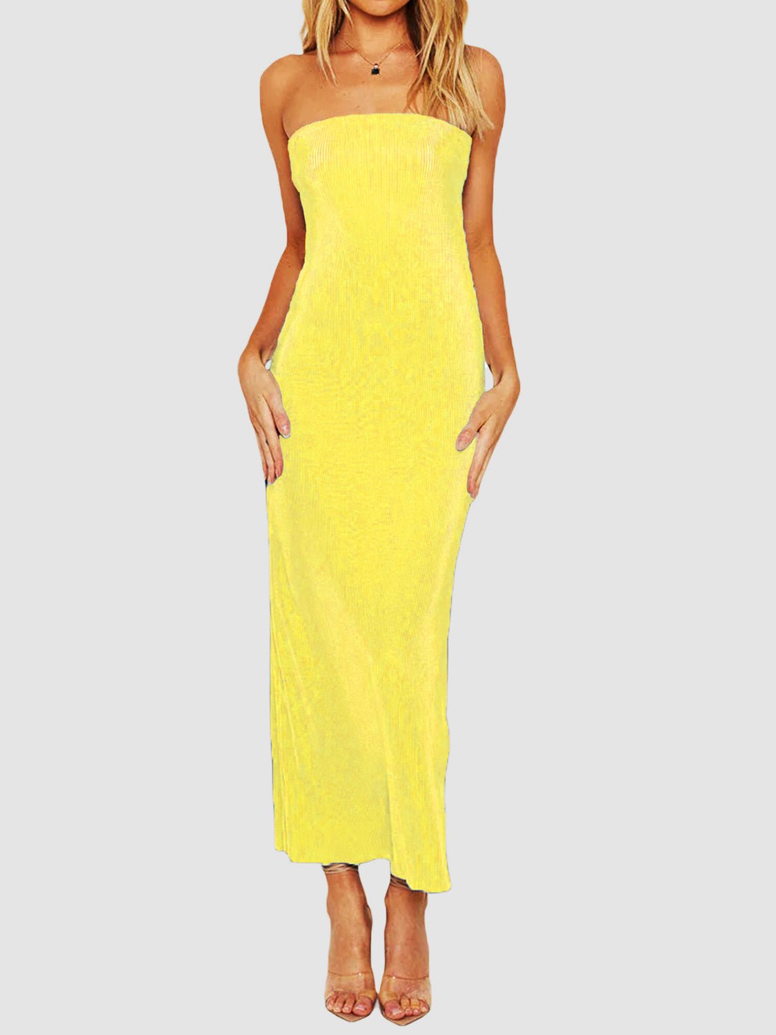 Lace - Up Back Tube Maxi Dress - Flip Flop Dynasty