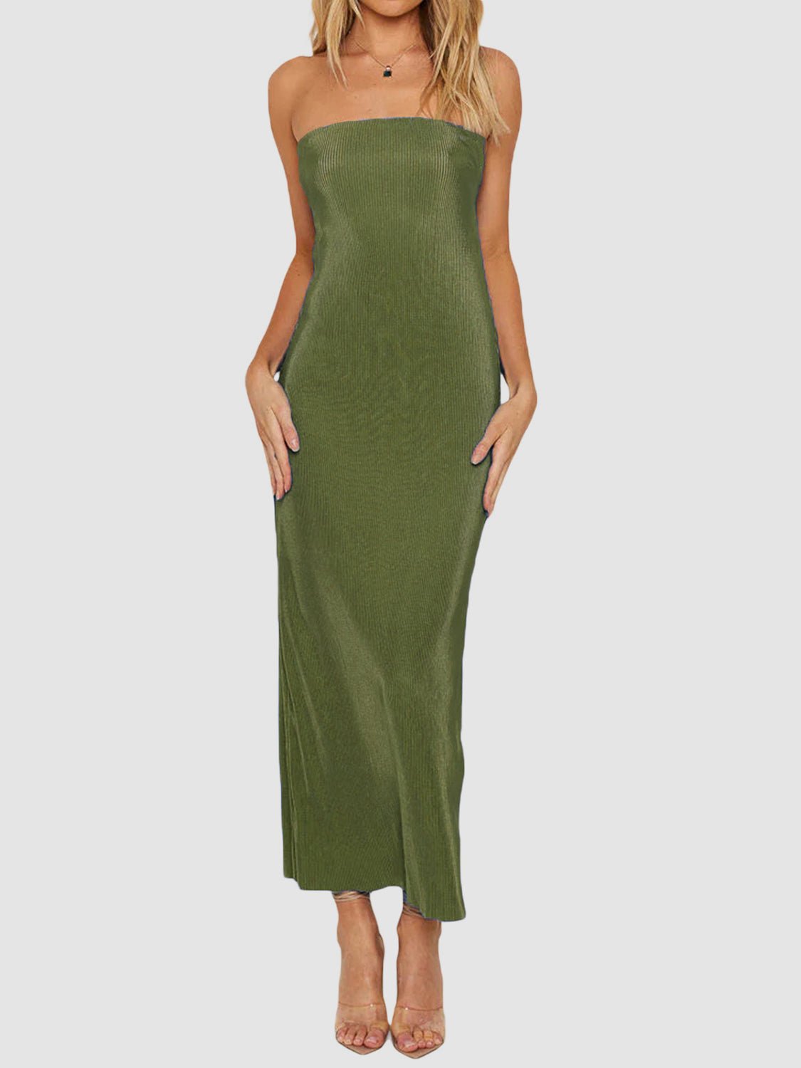 Lace - Up Back Tube Maxi Dress - Flip Flop Dynasty