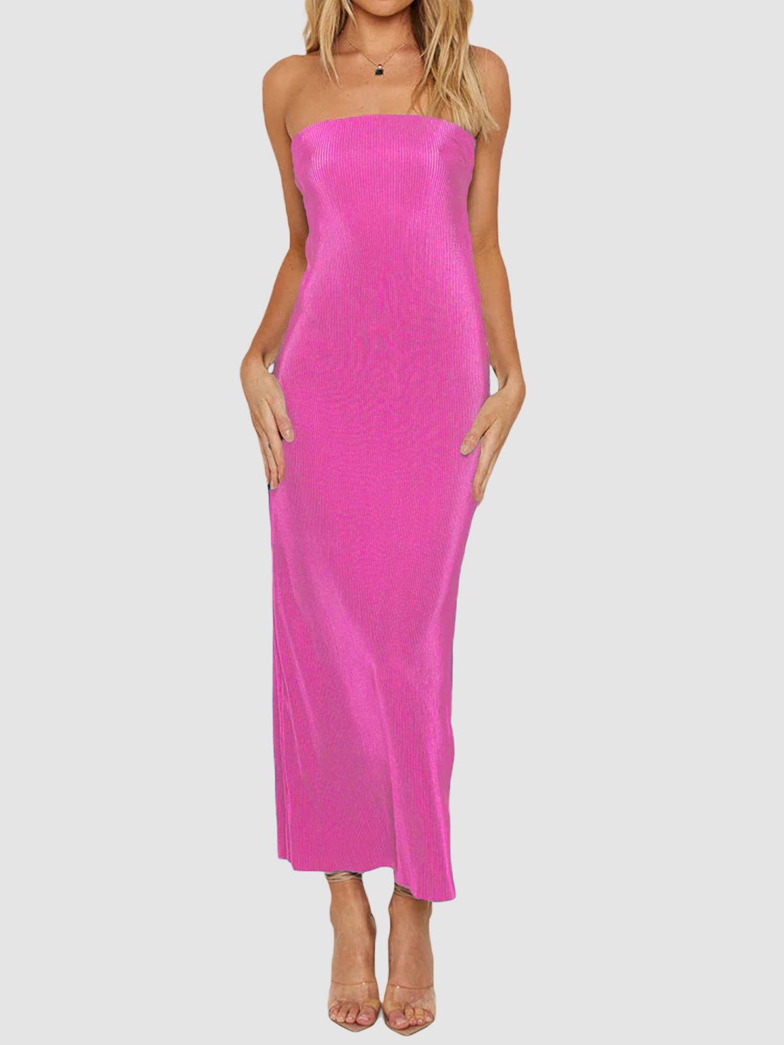 Lace - Up Back Tube Maxi Dress - Flip Flop Dynasty