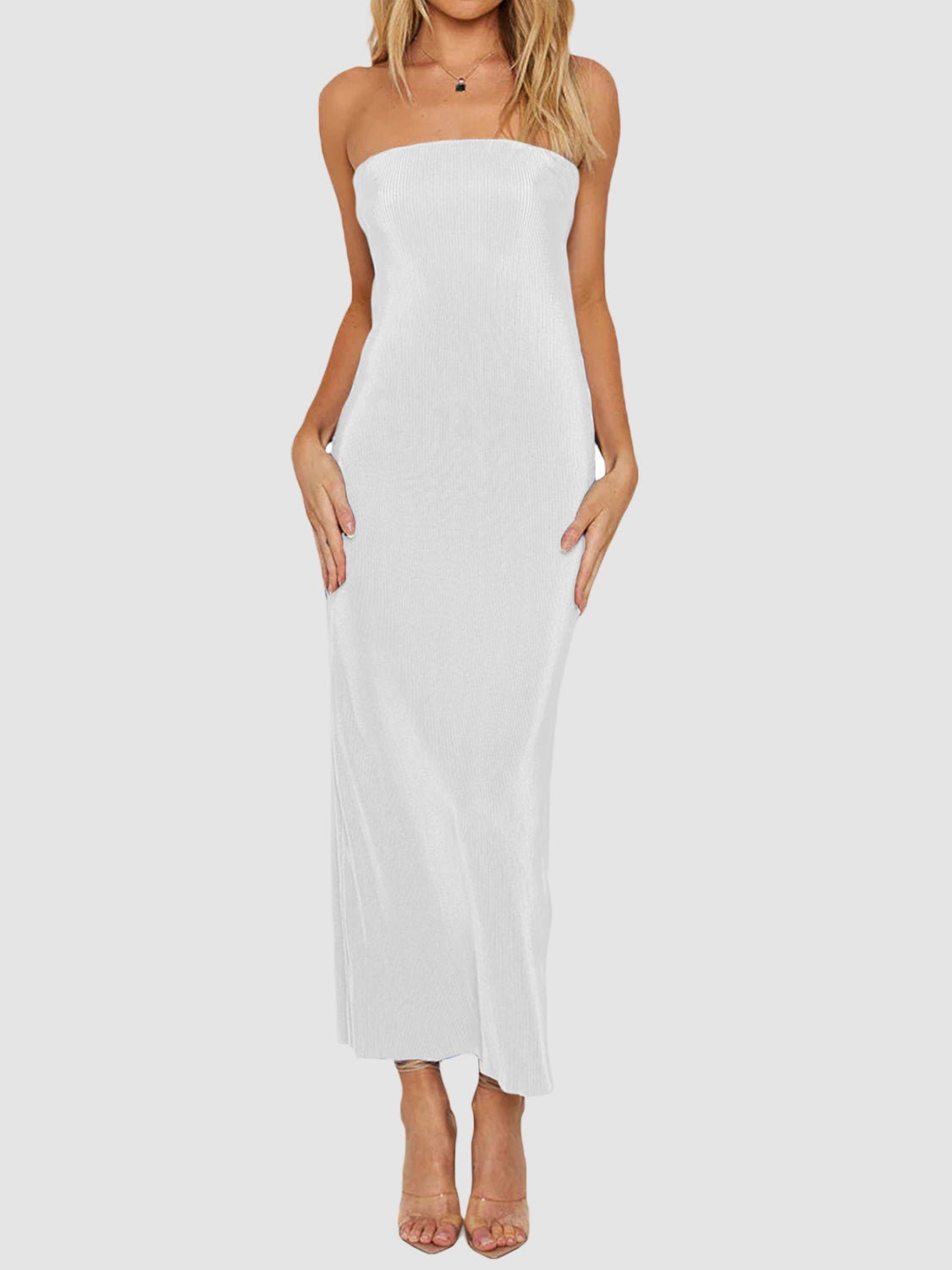 Lace - Up Back Tube Maxi Dress - Flip Flop Dynasty