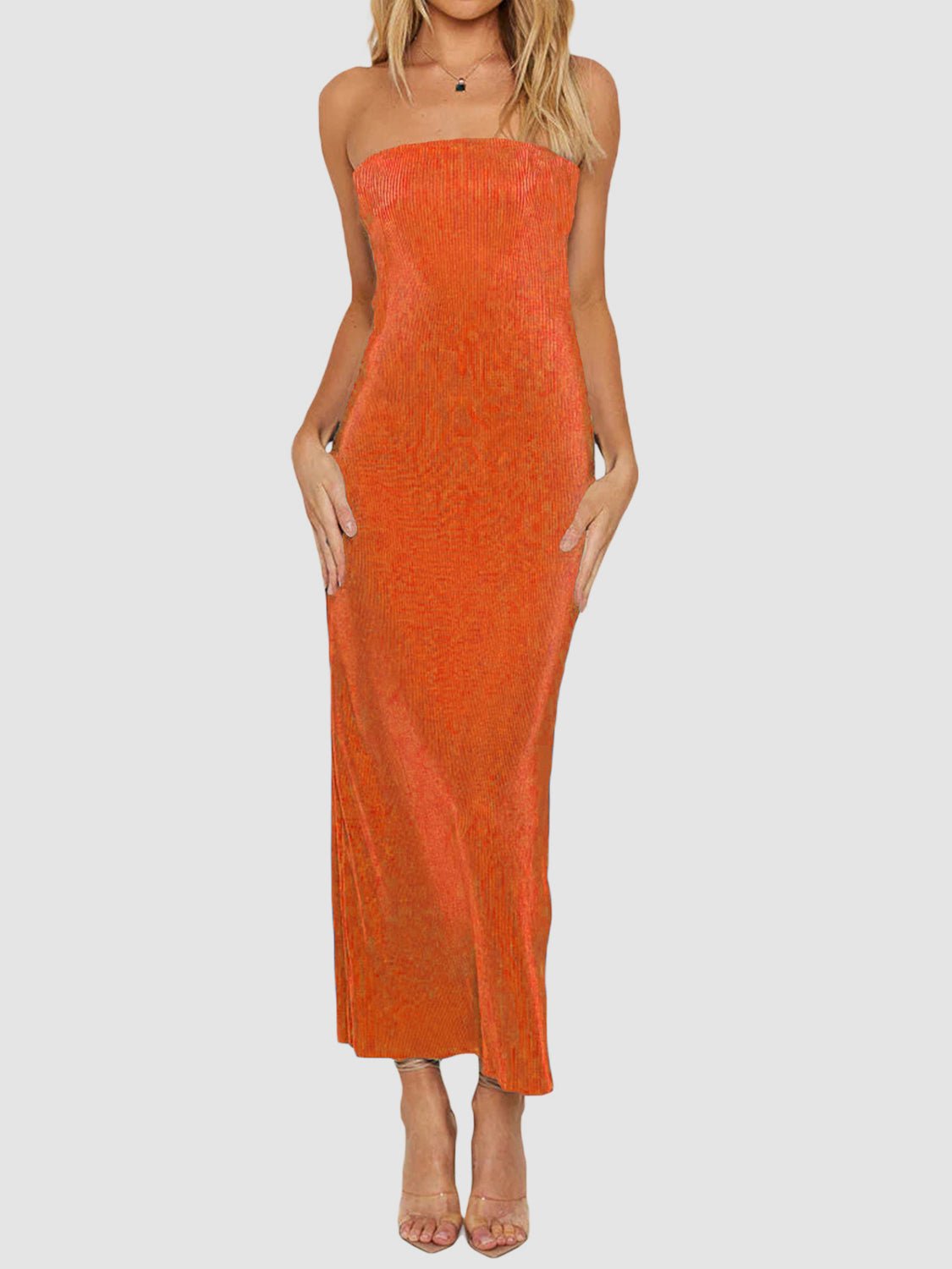 Lace - Up Back Tube Maxi Dress - Flip Flop Dynasty