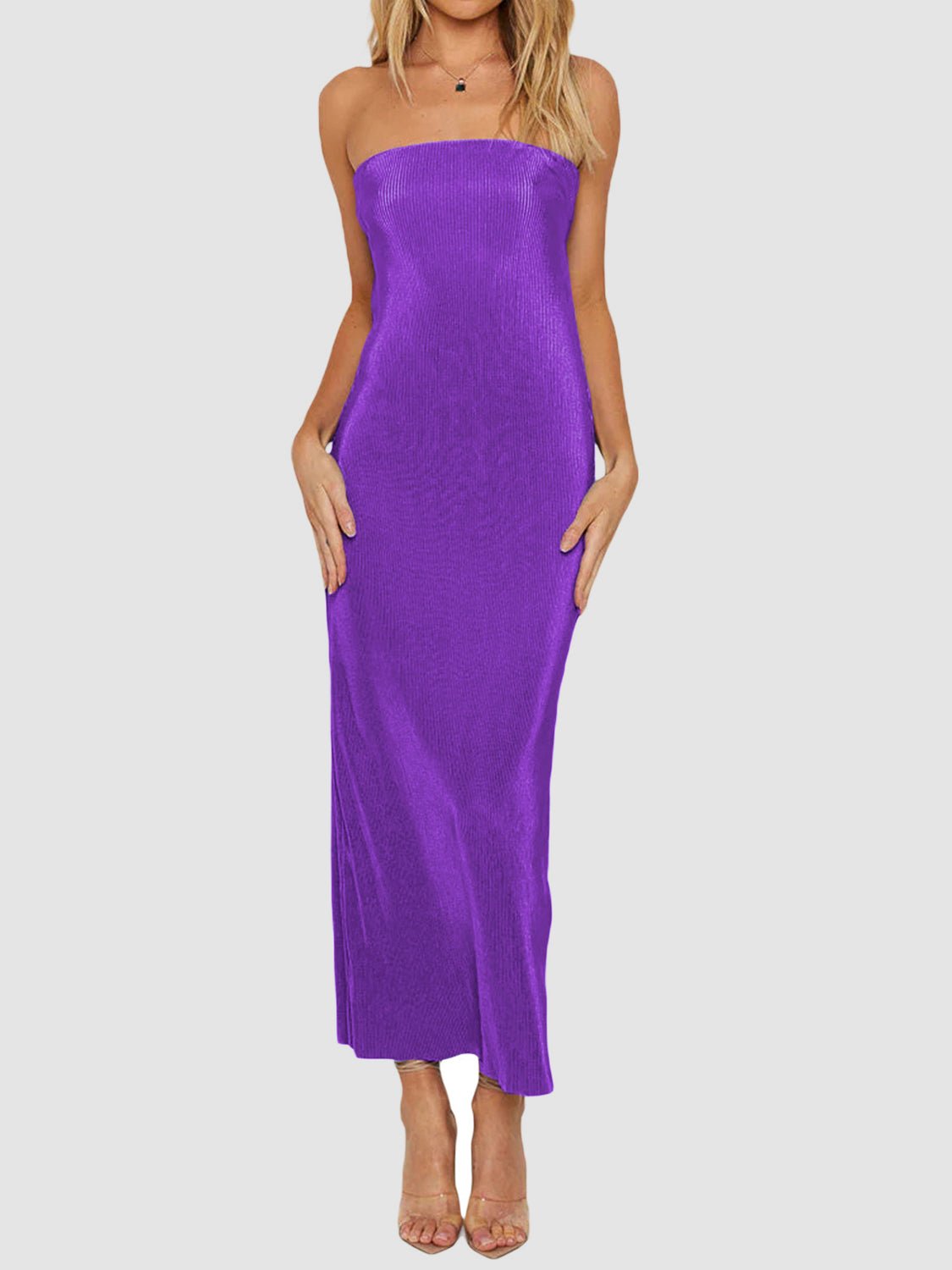 Lace - Up Back Tube Maxi Dress - Flip Flop Dynasty