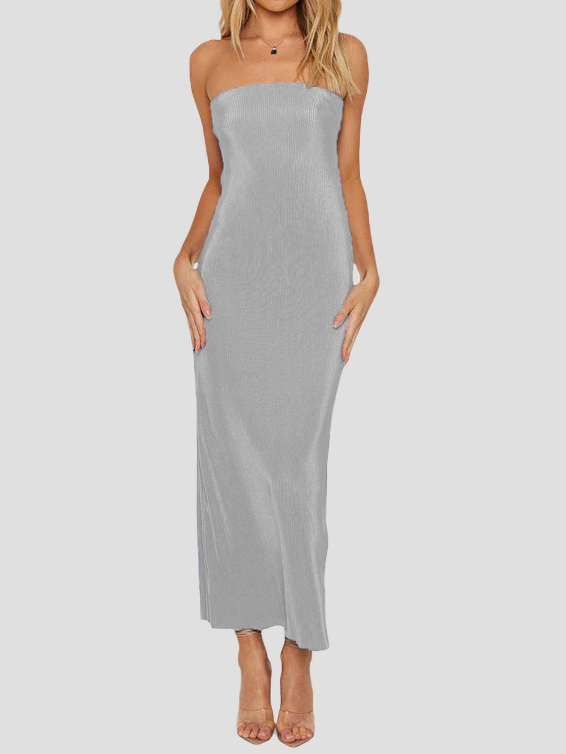 Lace - Up Back Tube Maxi Dress - Flip Flop Dynasty