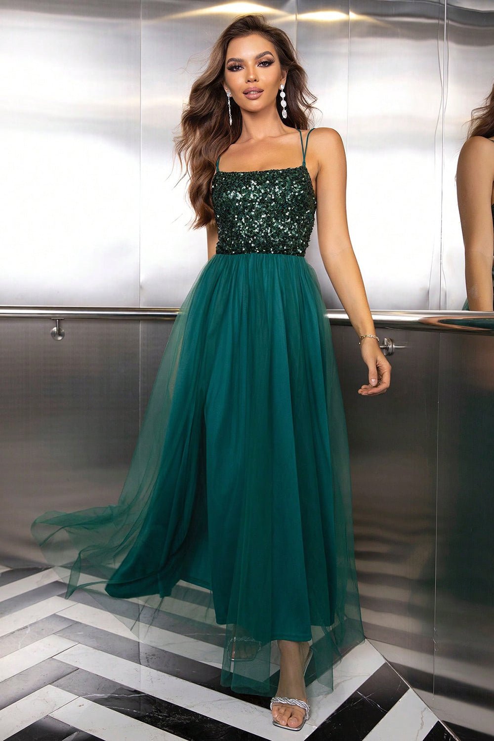 Lace - Up Backless Mesh Dress - Flip Flop Dynasty