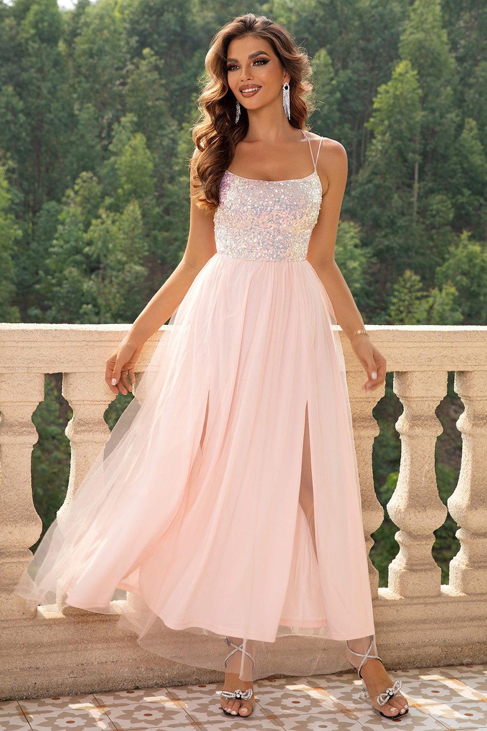 Lace - Up Backless Mesh Dress - Flip Flop Dynasty