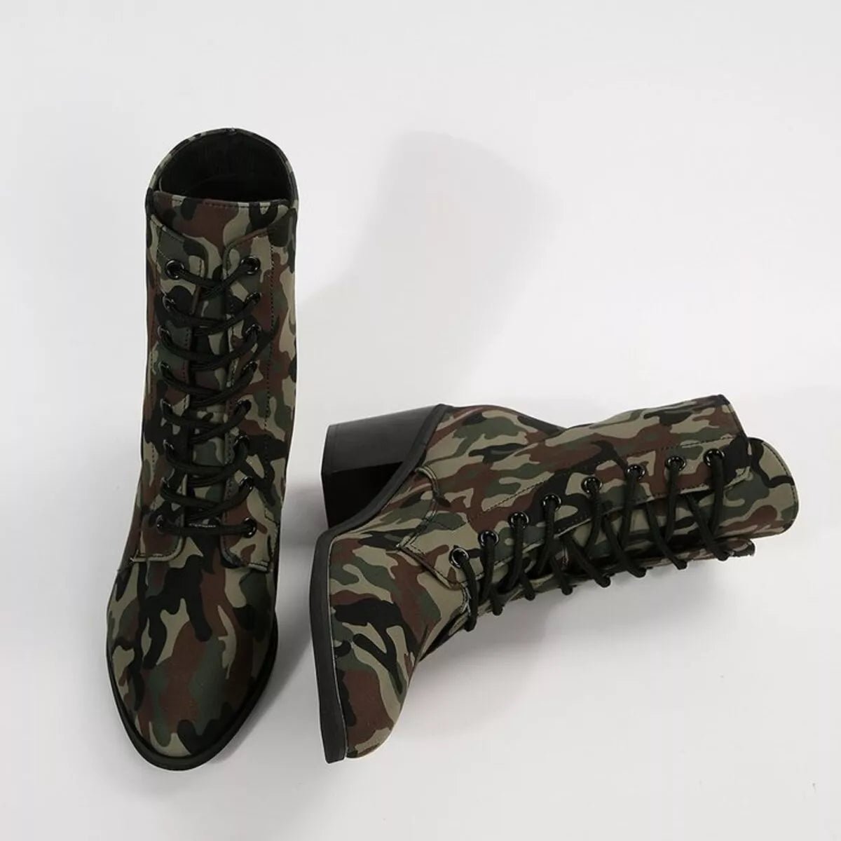 Lace Up Block Heels Boots - Flip Flop Dynasty