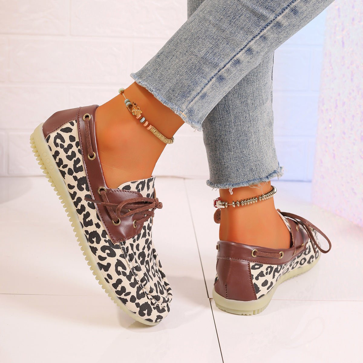 Lace Up Leopard Slip - Ons - Flip Flop Dynasty