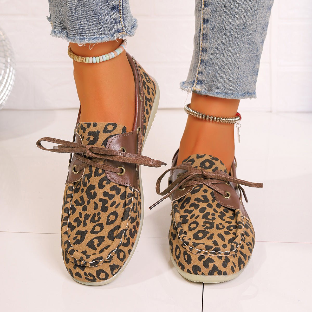 Lace Up Leopard Slip - Ons - Flip Flop Dynasty