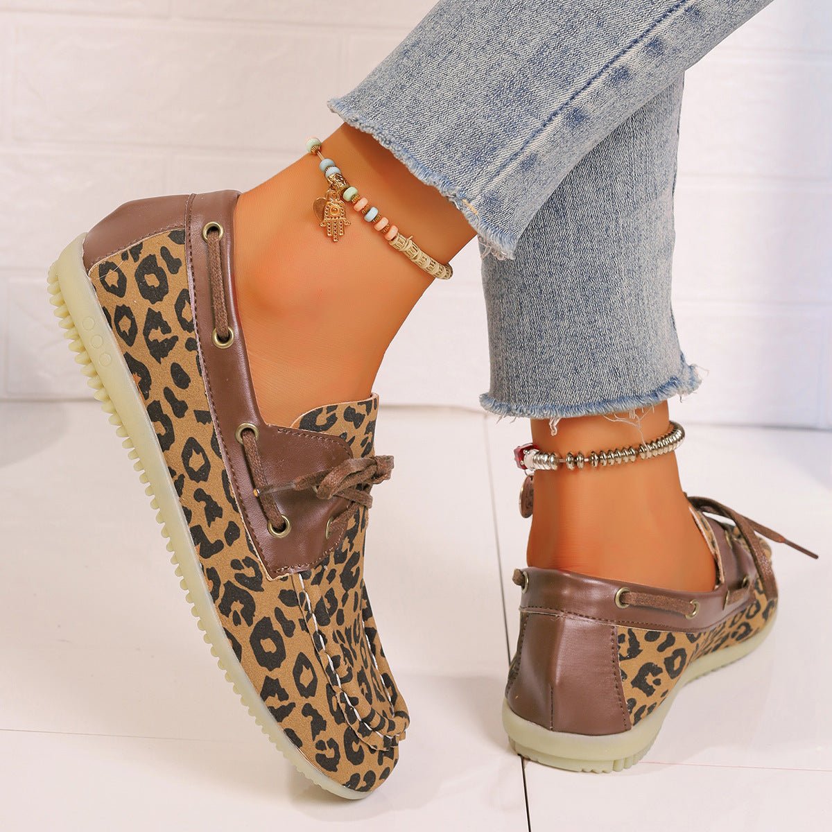 Lace Up Leopard Slip - Ons - Flip Flop Dynasty