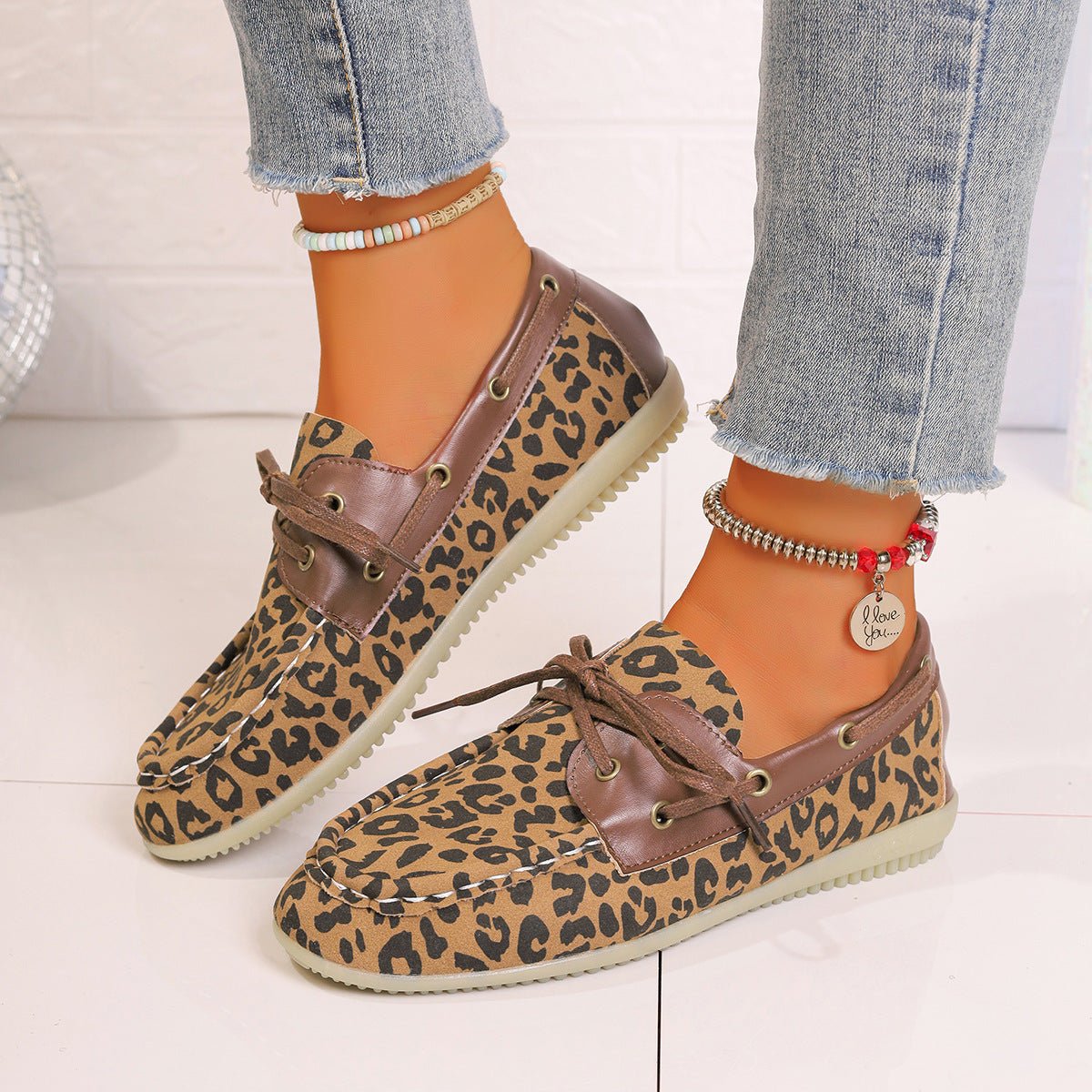 Lace Up Leopard Slip - Ons - Flip Flop Dynasty