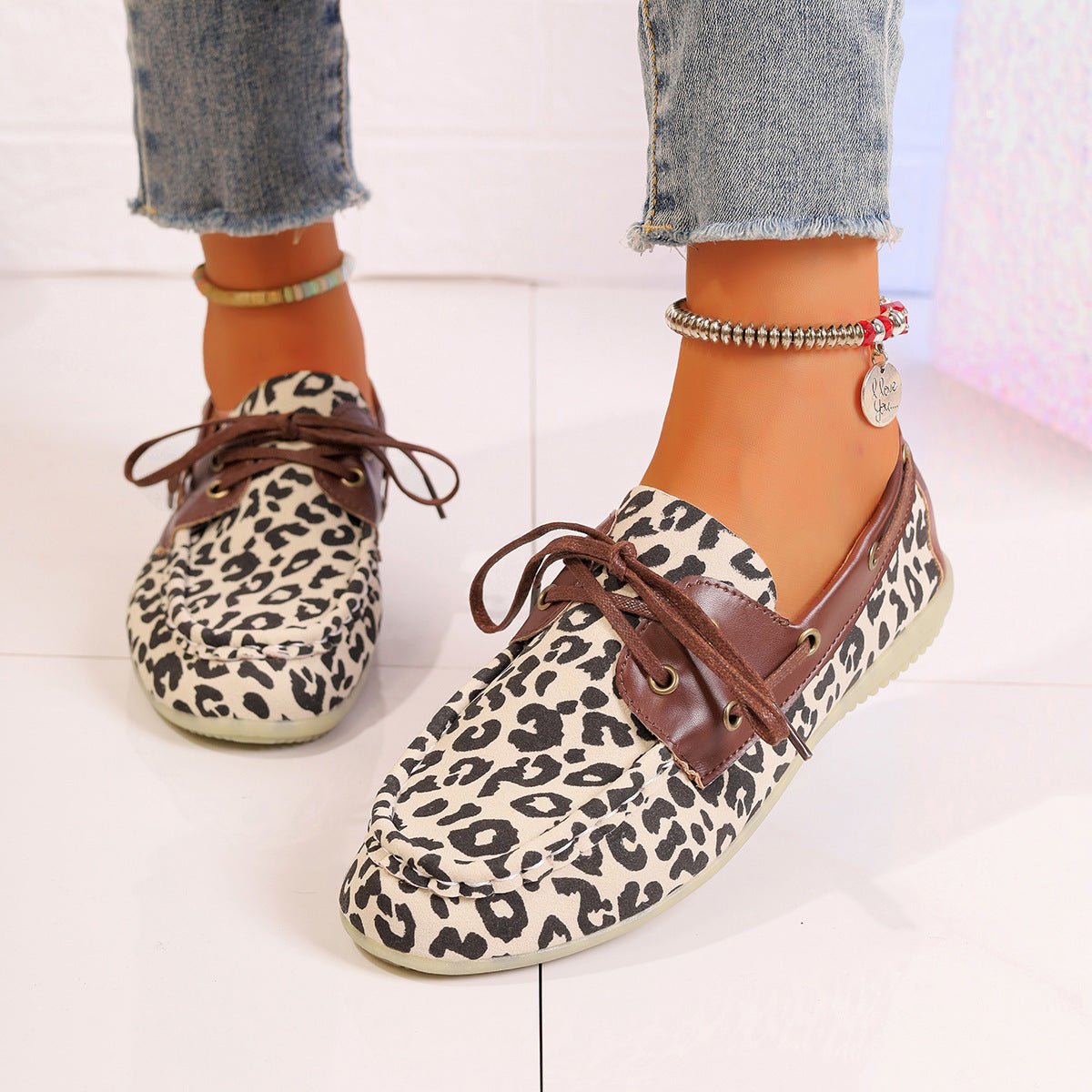 Lace Up Leopard Slip - Ons - Flip Flop Dynasty