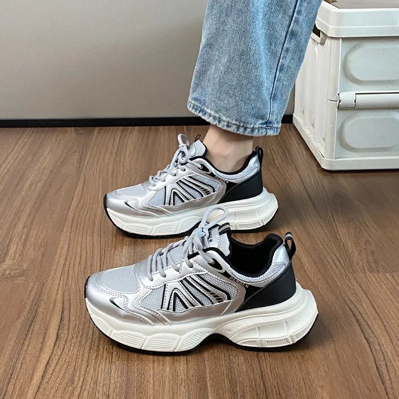 Lace - Up Platform Athletic Shoes - Flip Flop Dynasty