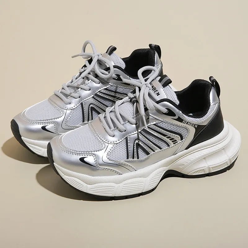 Lace - Up Platform Athletic Shoes - Flip Flop Dynasty