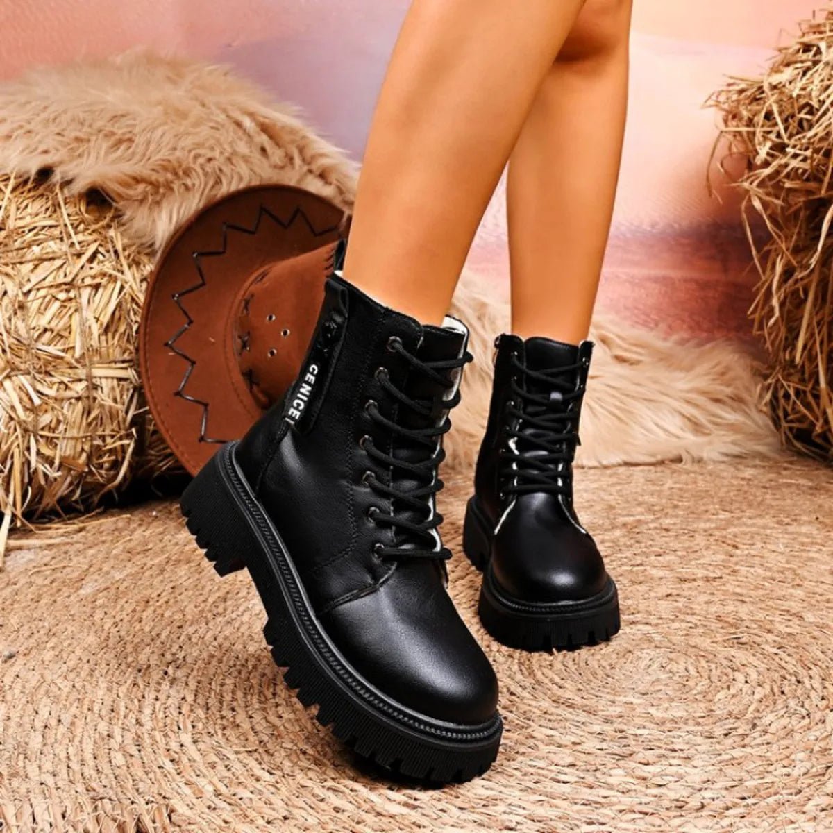 Lace - Up Platform Boots - Flip Flop Dynasty