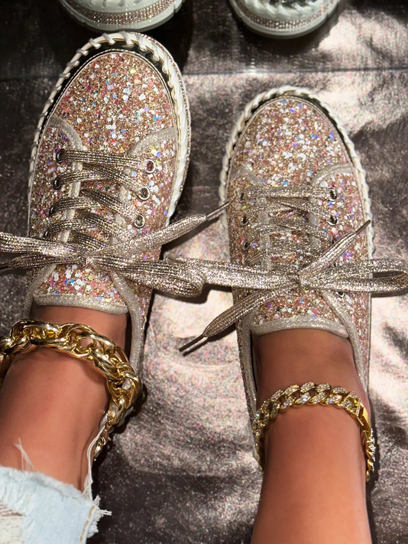 Lace Up Round Toe Platform Sneakers - Flip Flop Dynasty