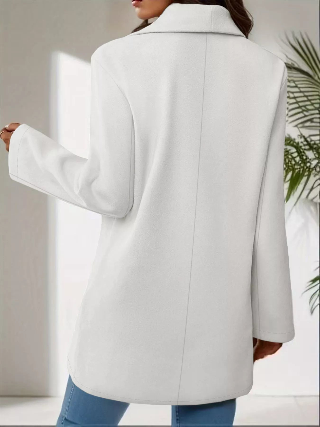 Lapel Collar Single - Button Wool Blend Overcoat - Flip Flop Dynasty