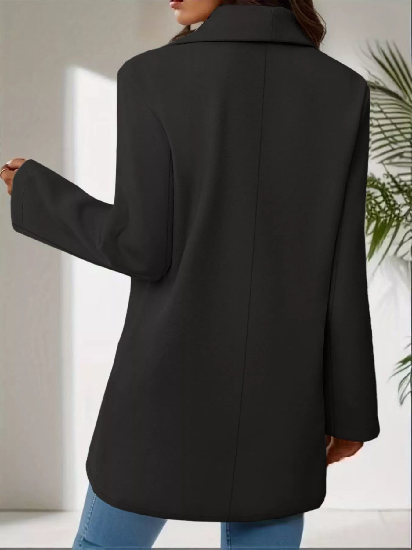 Lapel Collar Single - Button Wool Blend Overcoat - Flip Flop Dynasty