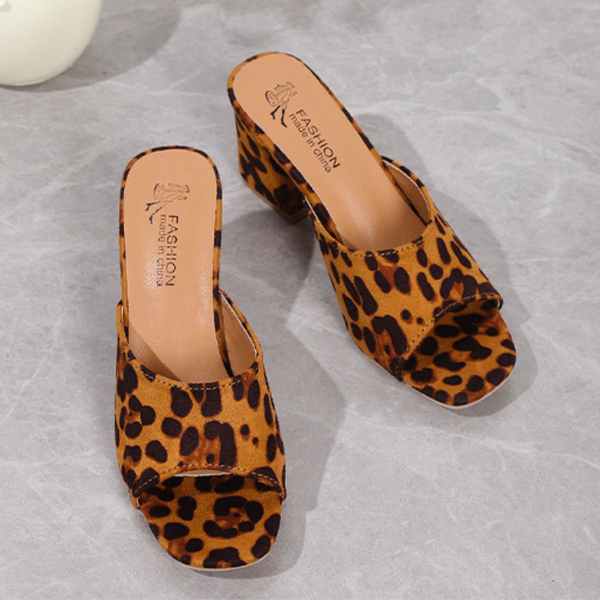 Leopard Block Heel Suede Sandals - Flip Flop Dynasty