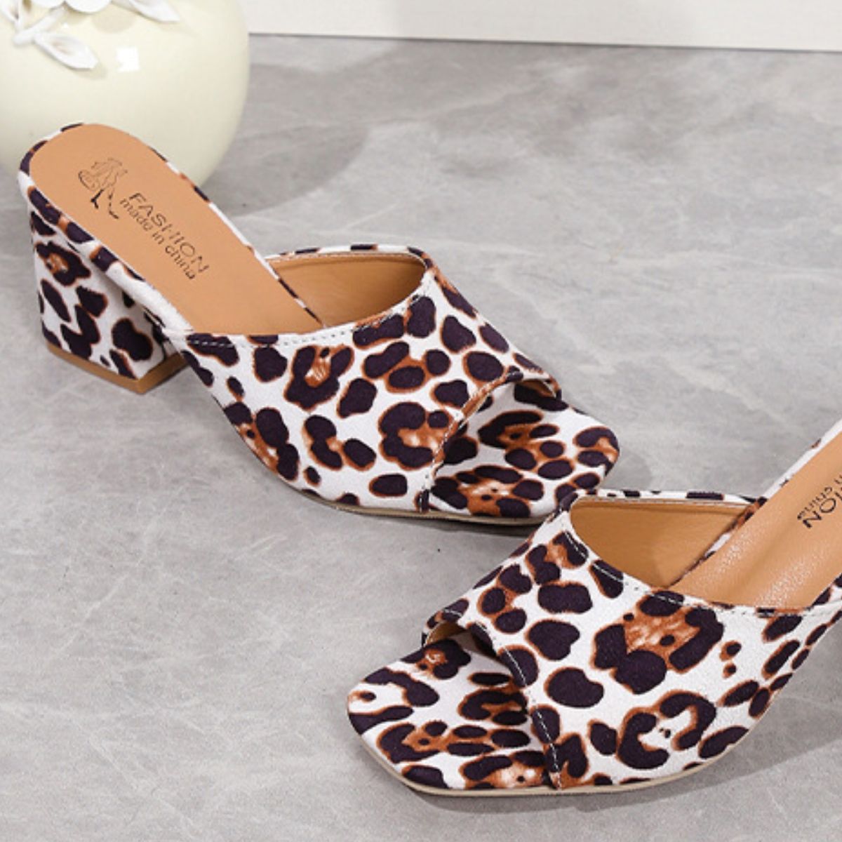 Leopard Block Heel Suede Sandals - Flip Flop Dynasty