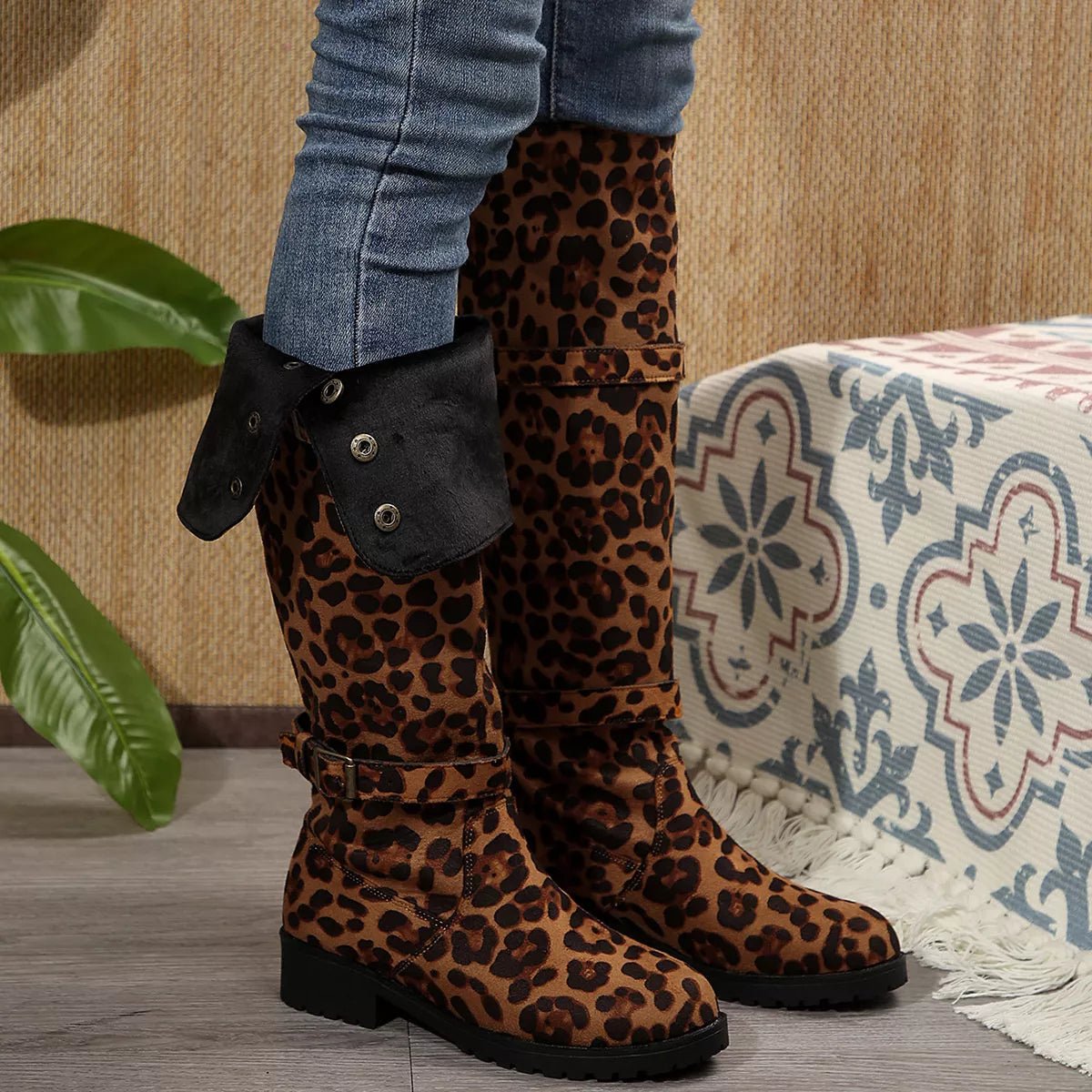 Leopard Block Heels Boots - Flip Flop Dynasty