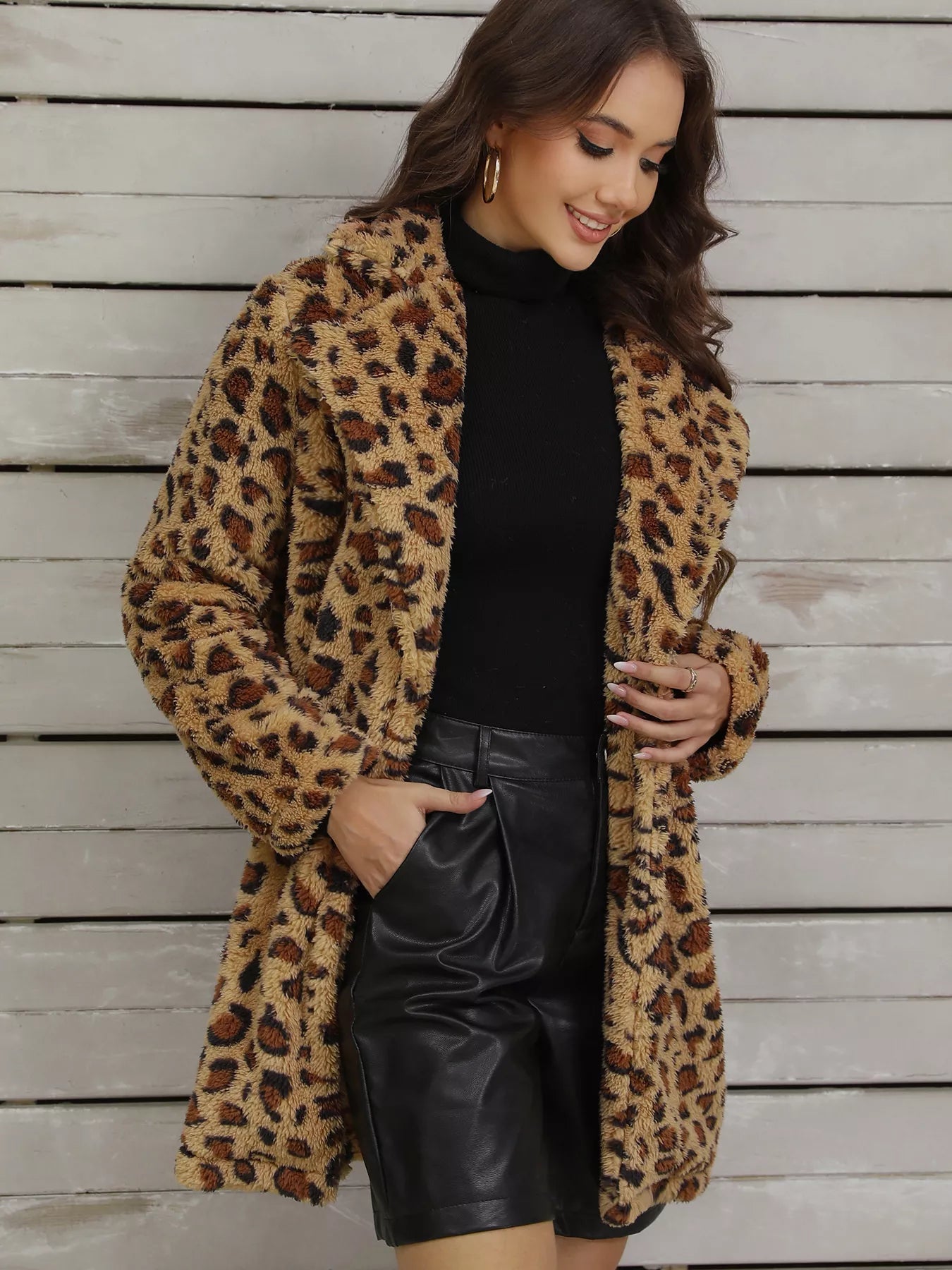 Leopard Fuzzy Teddy Coat - Flip Flop Dynasty