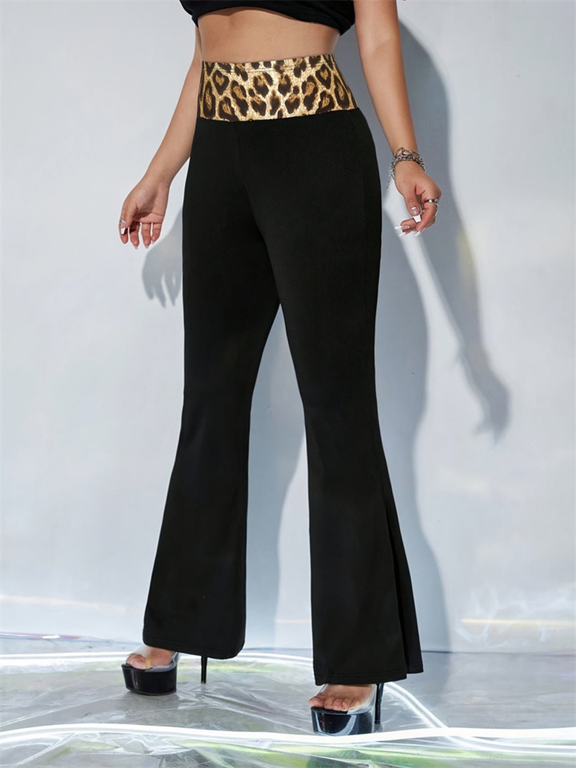 Leopard High Waist Flare Pants - Flip Flop Dynasty