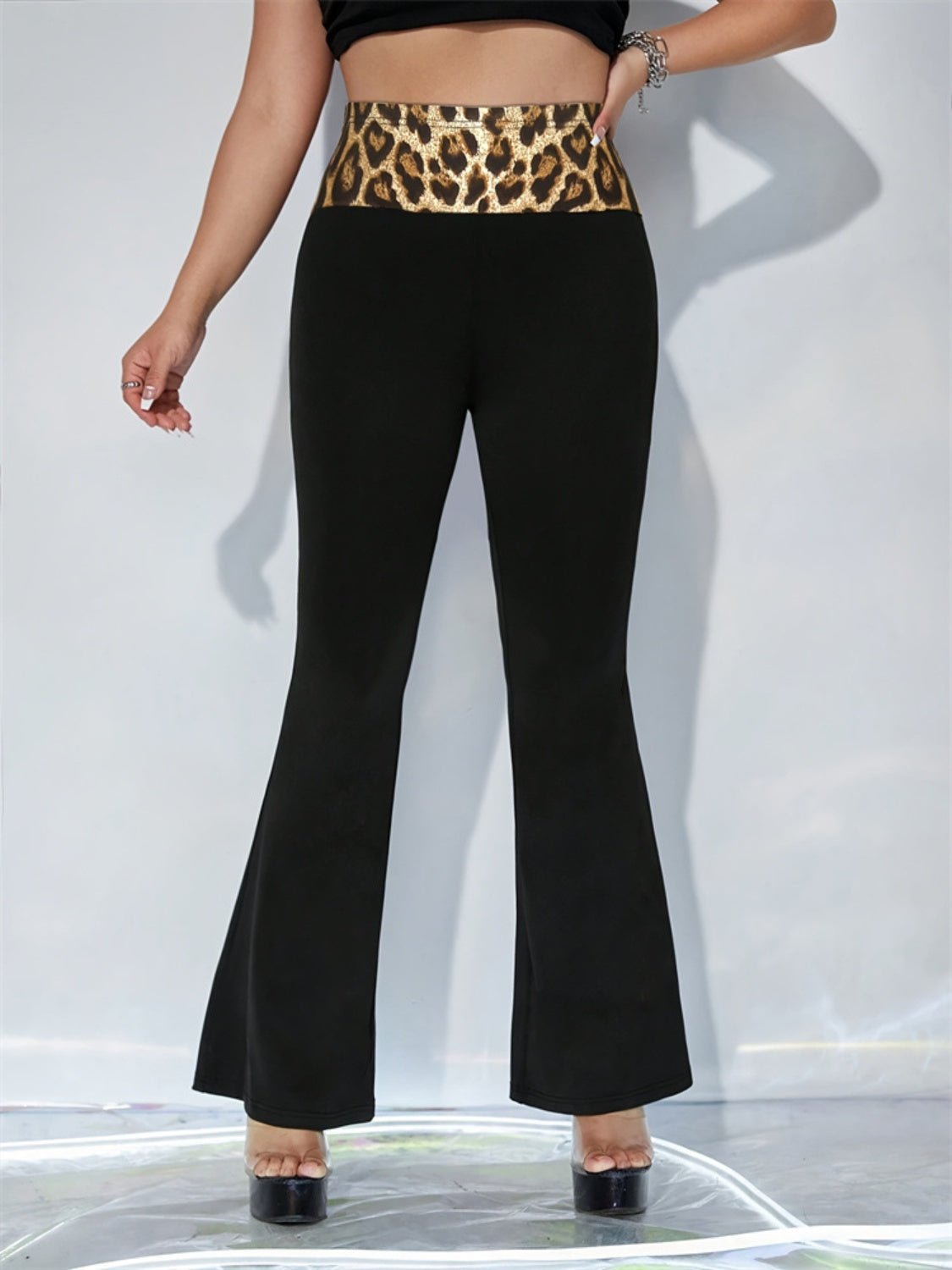 Leopard High Waist Flare Pants - Flip Flop Dynasty