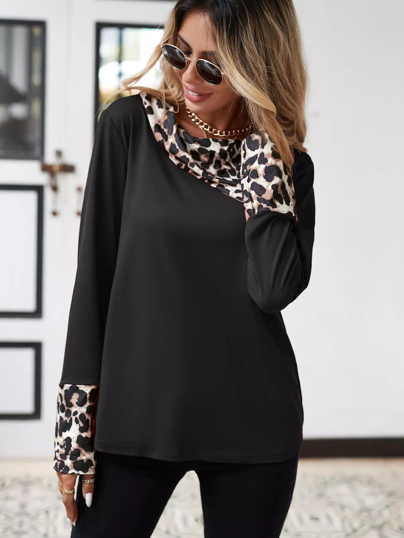 Leopard Long Sleeve Blouse - Flip Flop Dynasty