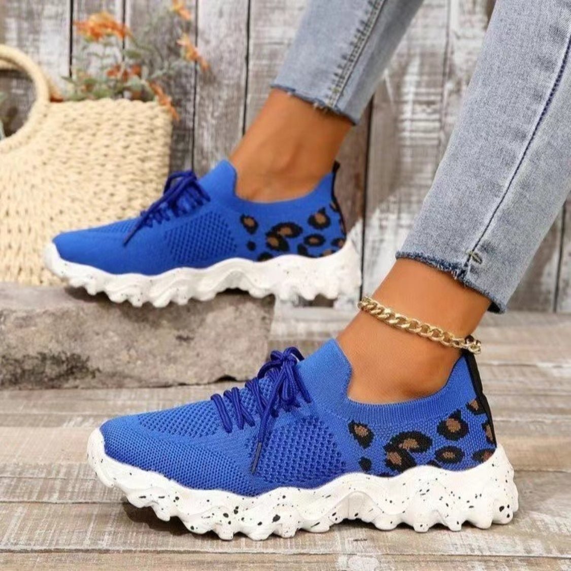 Leopard Mesh Round Toe Athletic - Flip Flop Dynasty