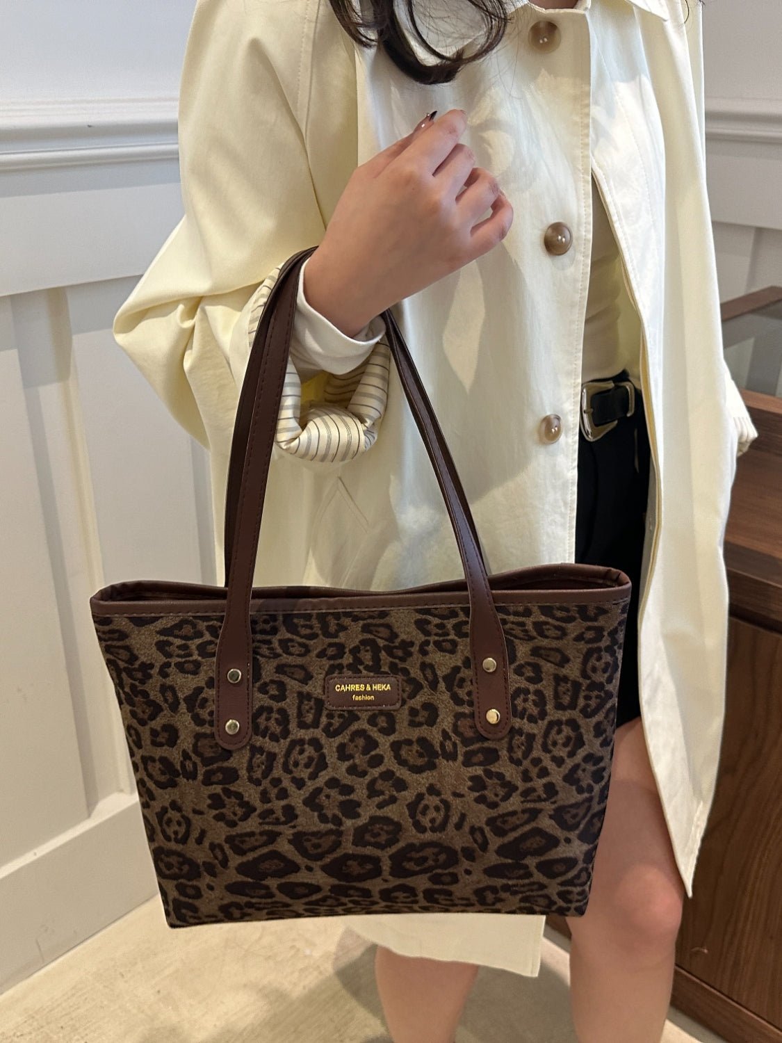 Leopard Polyester Tote Bag - Flip Flop Dynasty