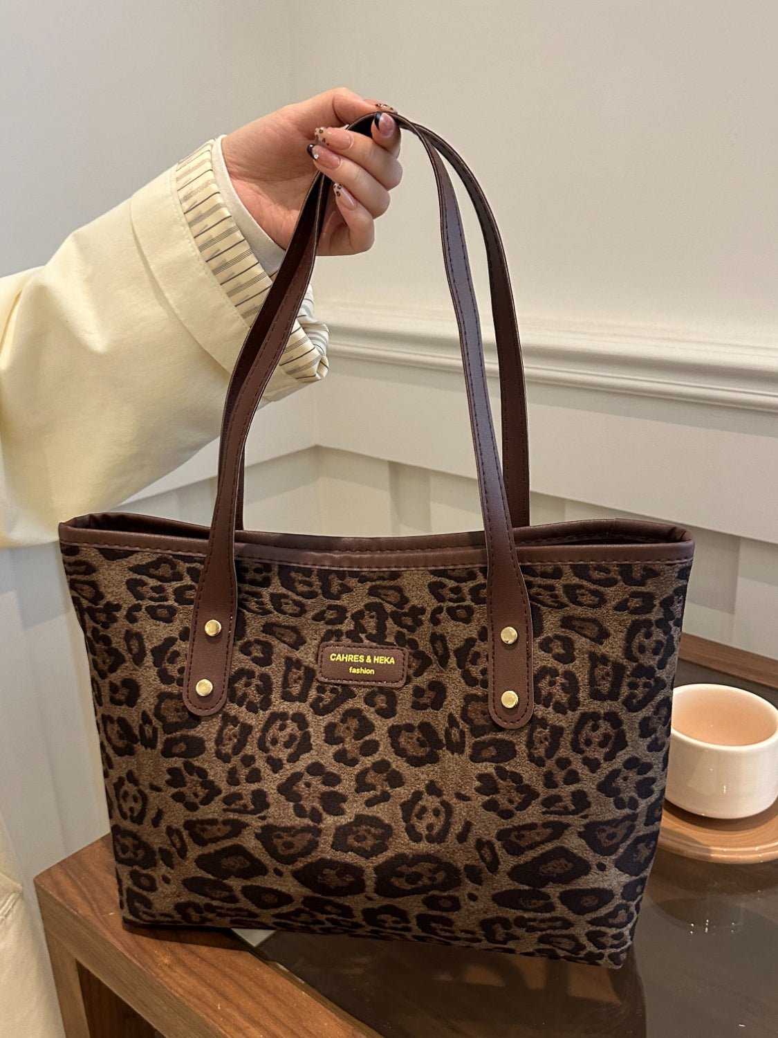 Leopard Polyester Tote Bag - Flip Flop Dynasty