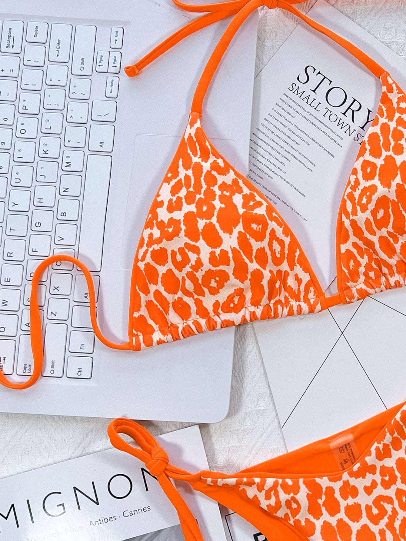 Leopard Print Halter Neck Tie Side Bikini Set - Flip Flop Dynasty