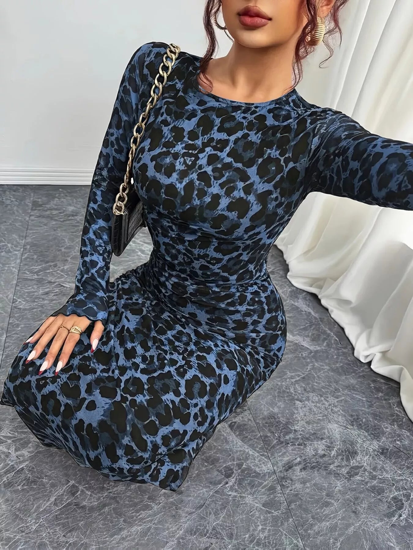 Leopard Print Long Sleeve Maxi Dress - Flip Flop Dynasty