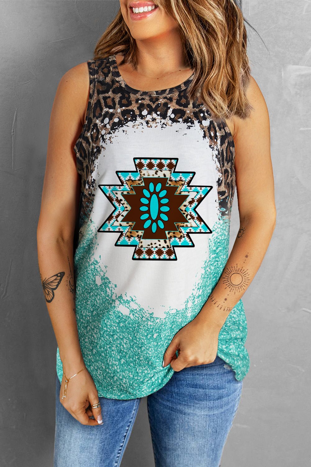 Leopard Round Neck Tank - Flip Flop Dynasty