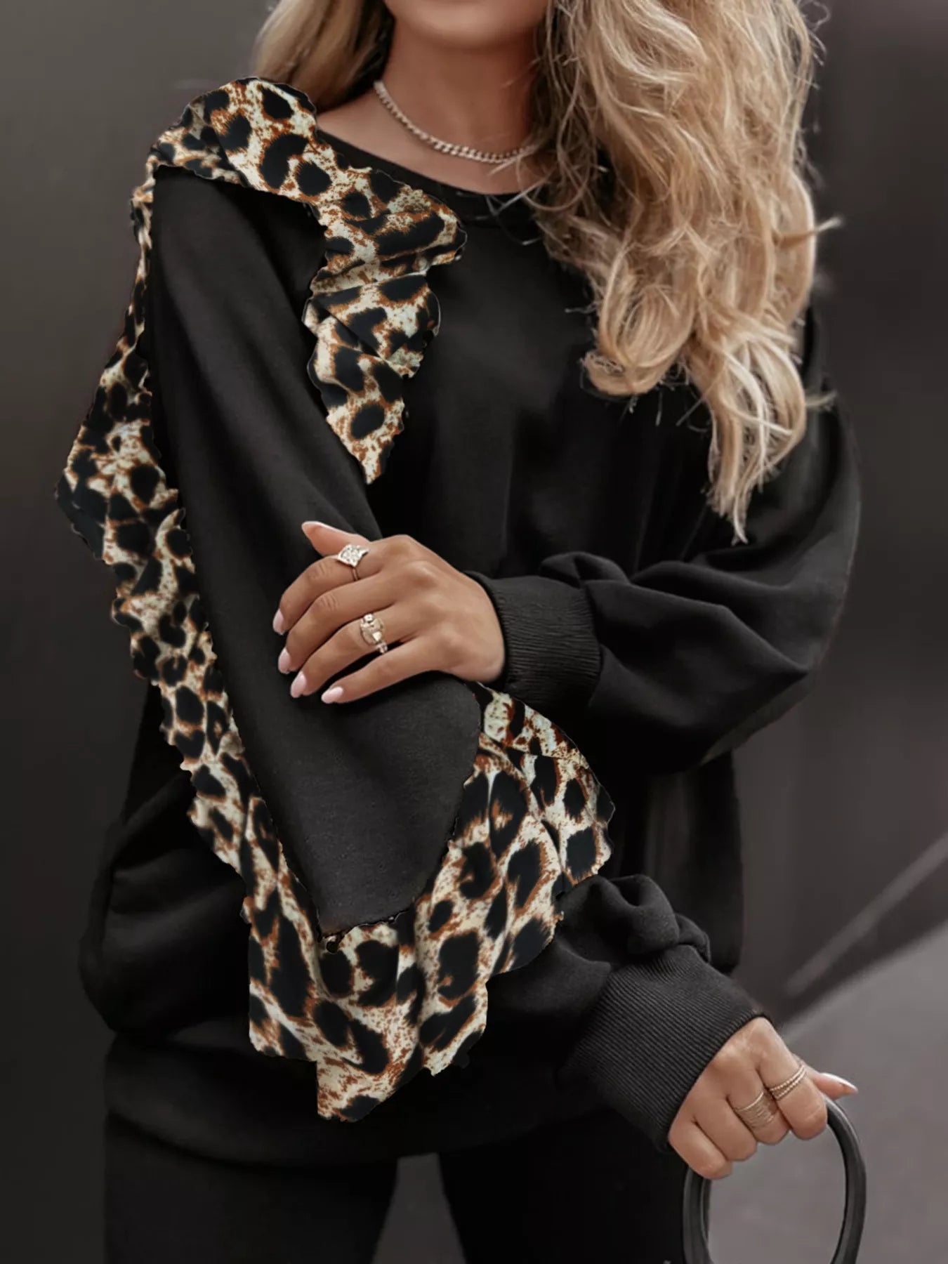 Leopard Trim Top and Pants Set - Flip Flop Dynasty