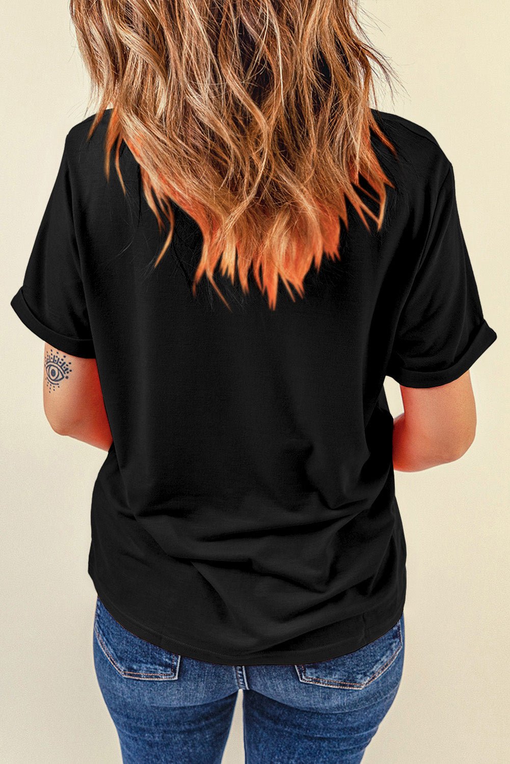 Letter Graphic Round Neck Short Sleeve T-Shirt - Flip Flop Dynasty