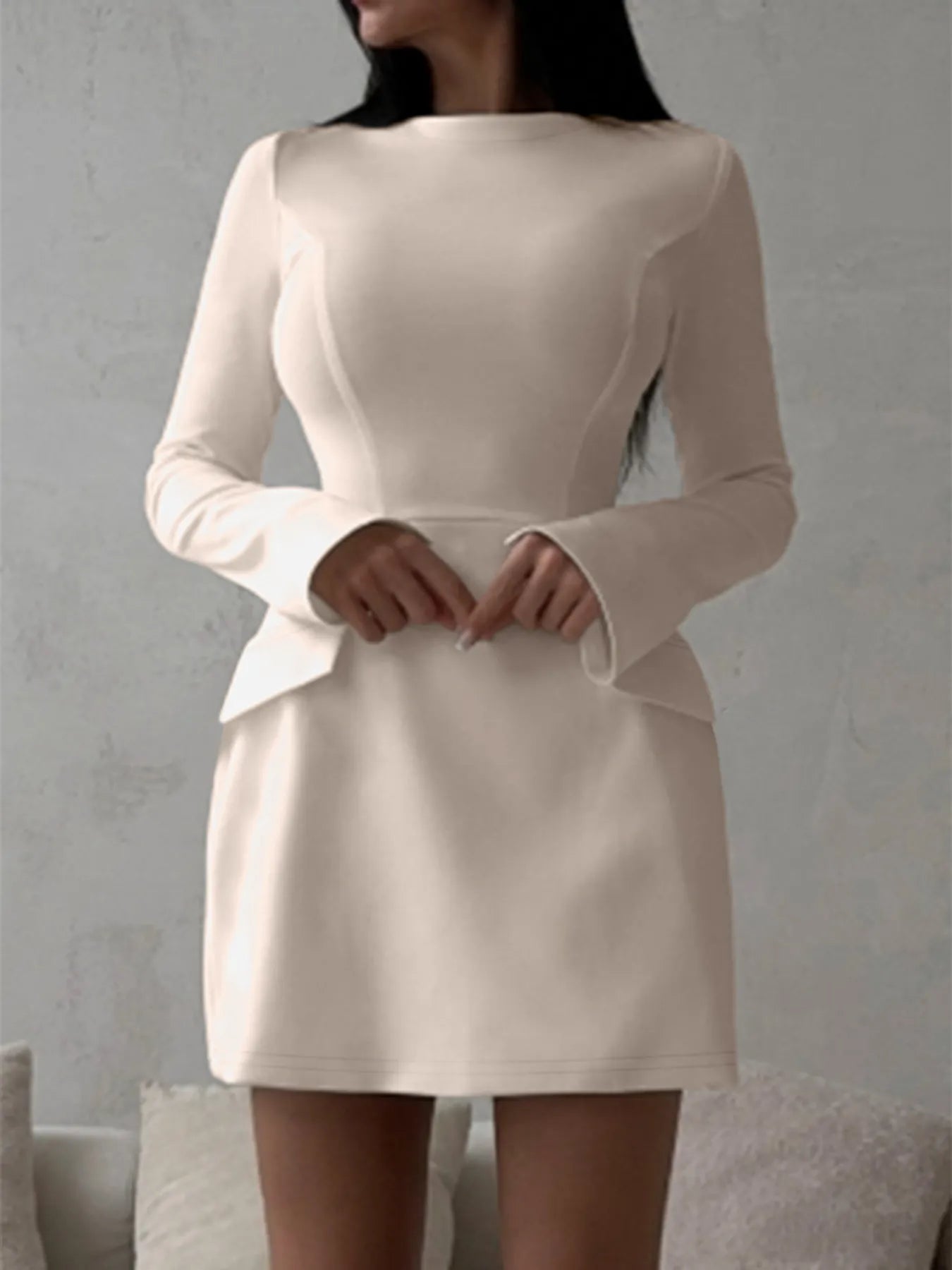 Long Sleeve Bodycon Mini Dress with Pockets - Flip Flop Dynasty