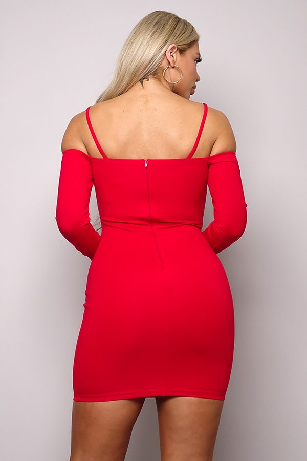Long Sleeve Cuff Front Strap Mini Dress - Flip Flop Dynasty