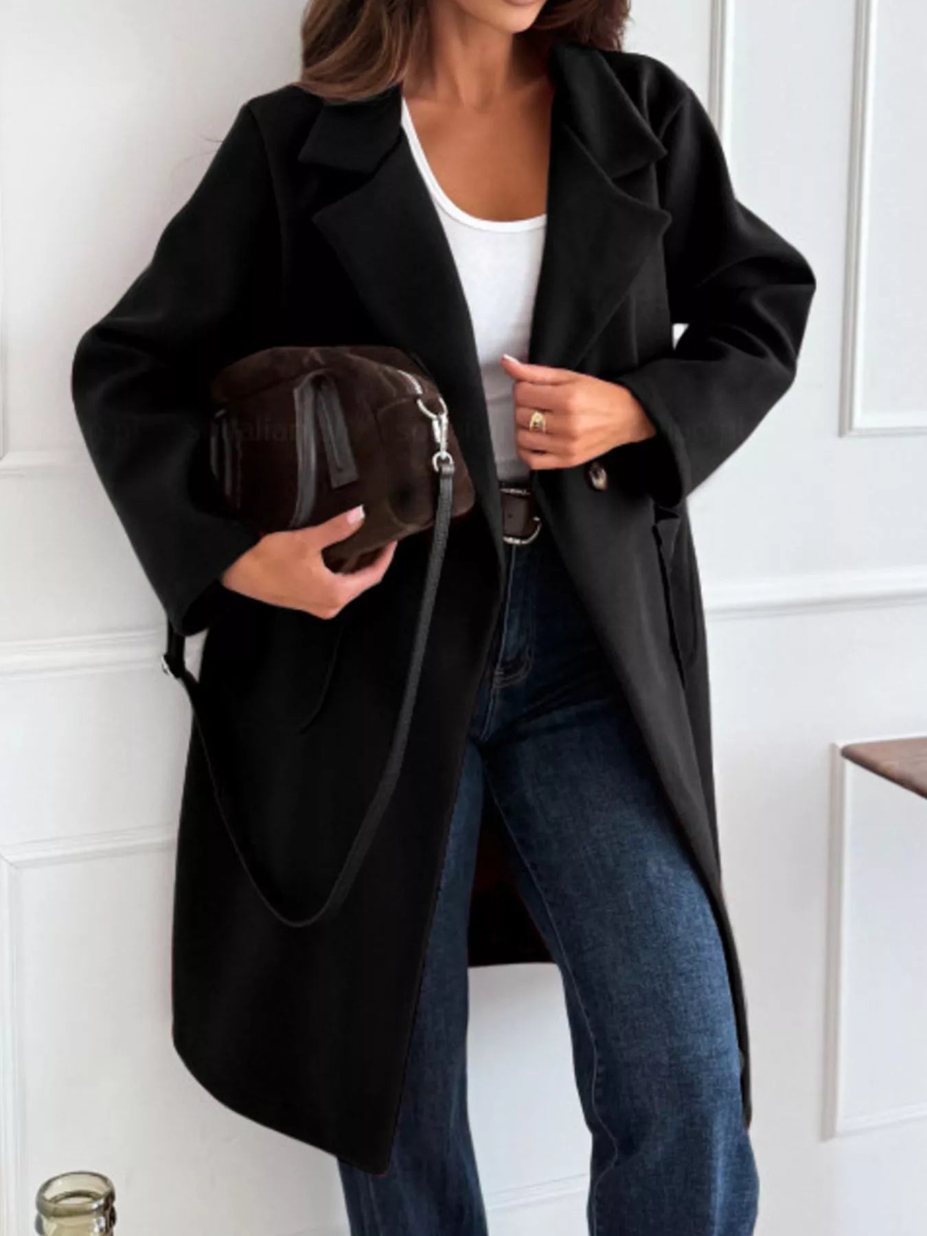 Long - Sleeve Single - Breasted Trench Coat - Flip Flop Dynasty
