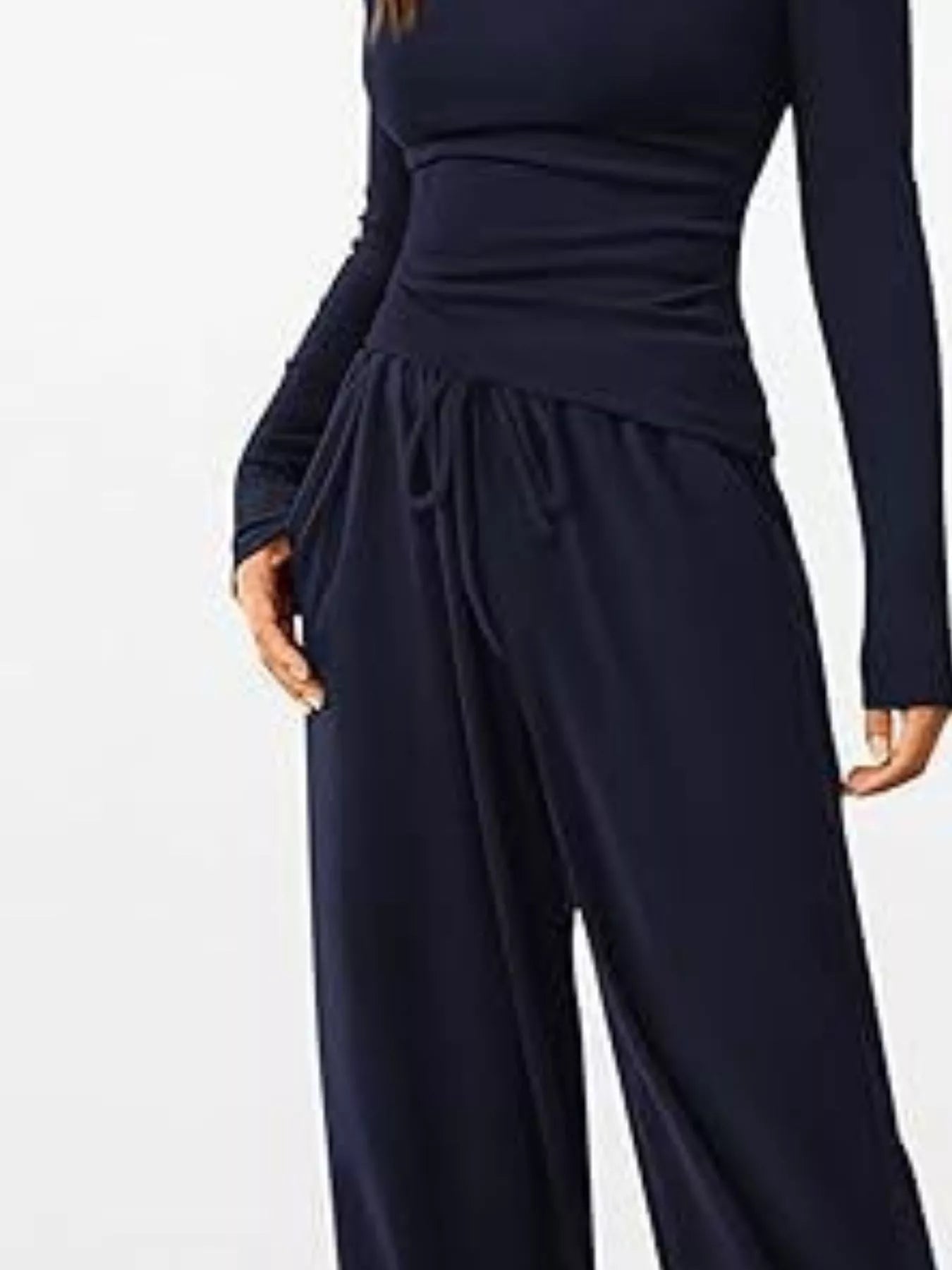 Long Sleeve Top and Wide Leg Pants Set - Flip Flop Dynasty