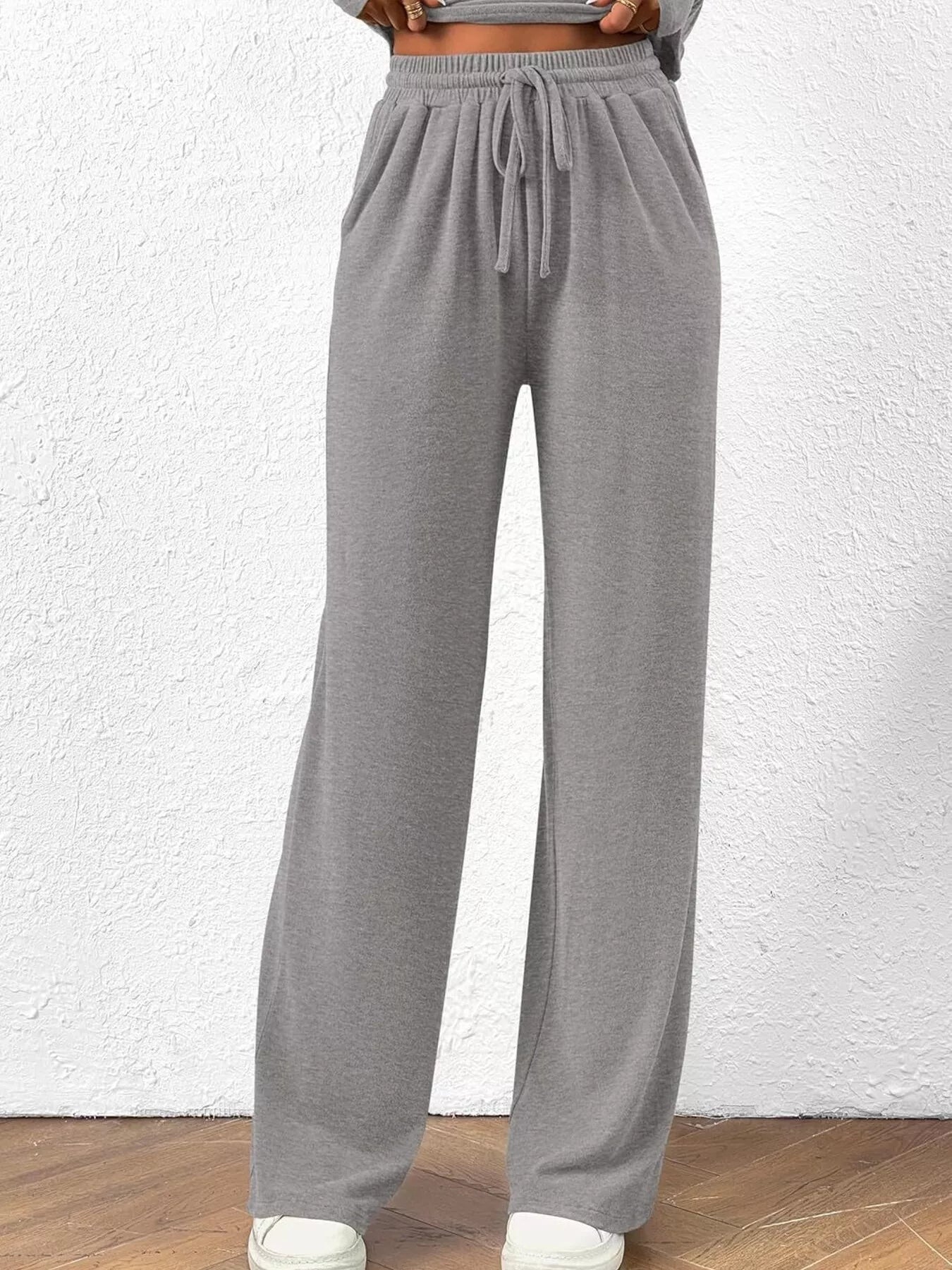 Long Sleeve Top and Wide Leg Pants Set - Flip Flop Dynasty