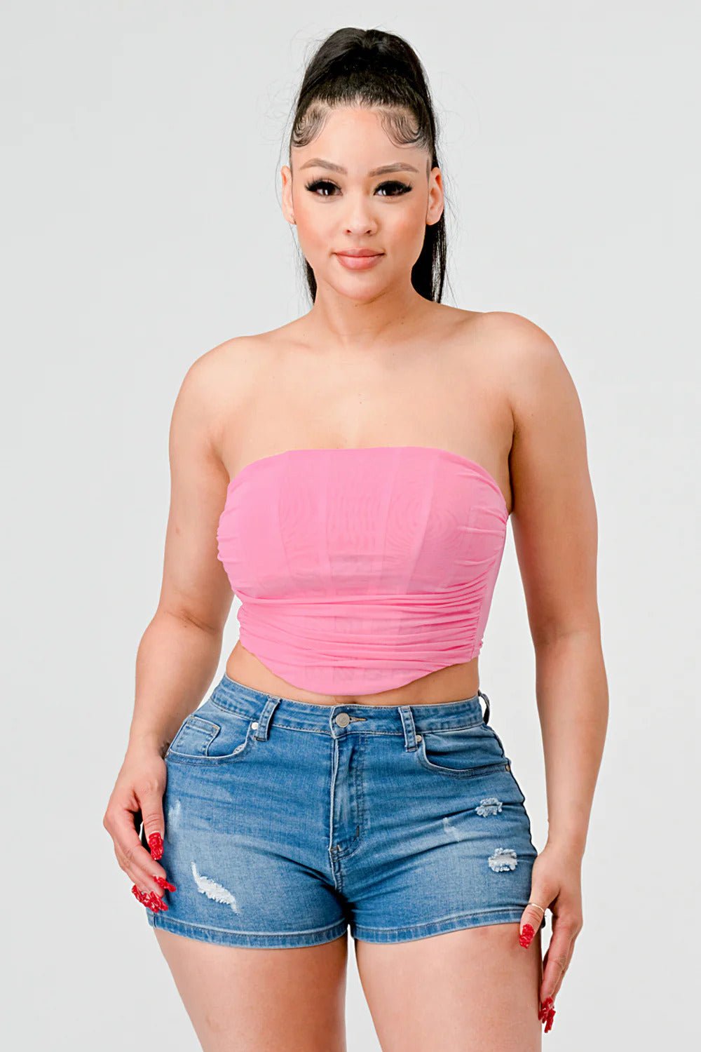 Luxe super stretch mesh layered corset bustier - Flip Flop Dynasty